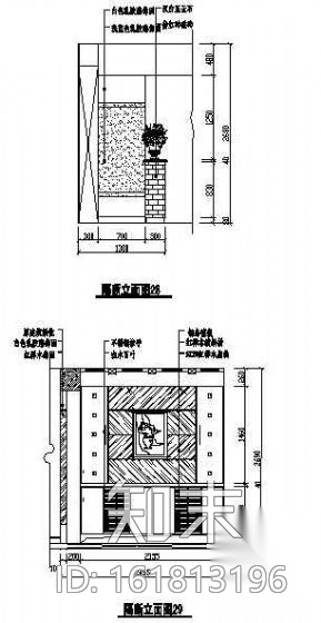 玄关图块cad施工图下载【ID:161813196】