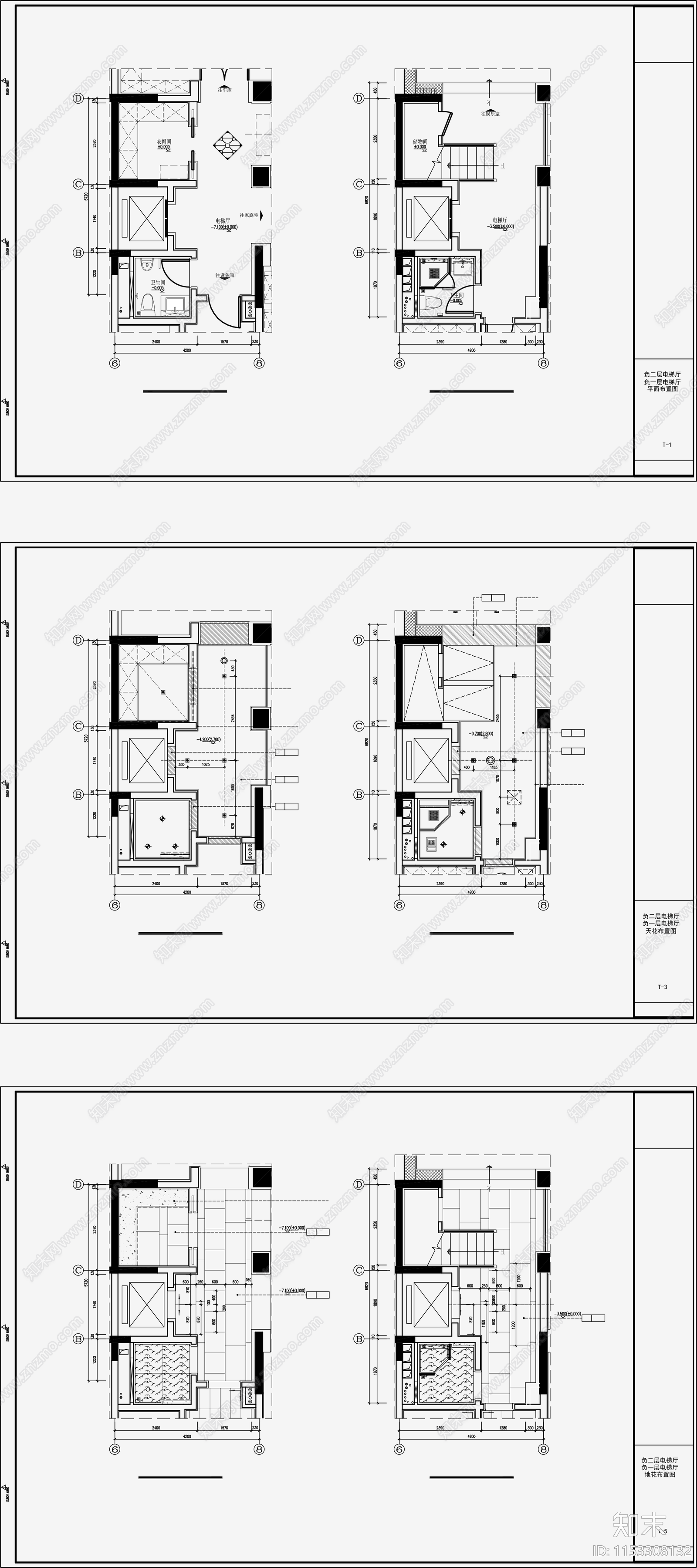 别墅电梯厅节点详图施工图下载【ID:1153308132】