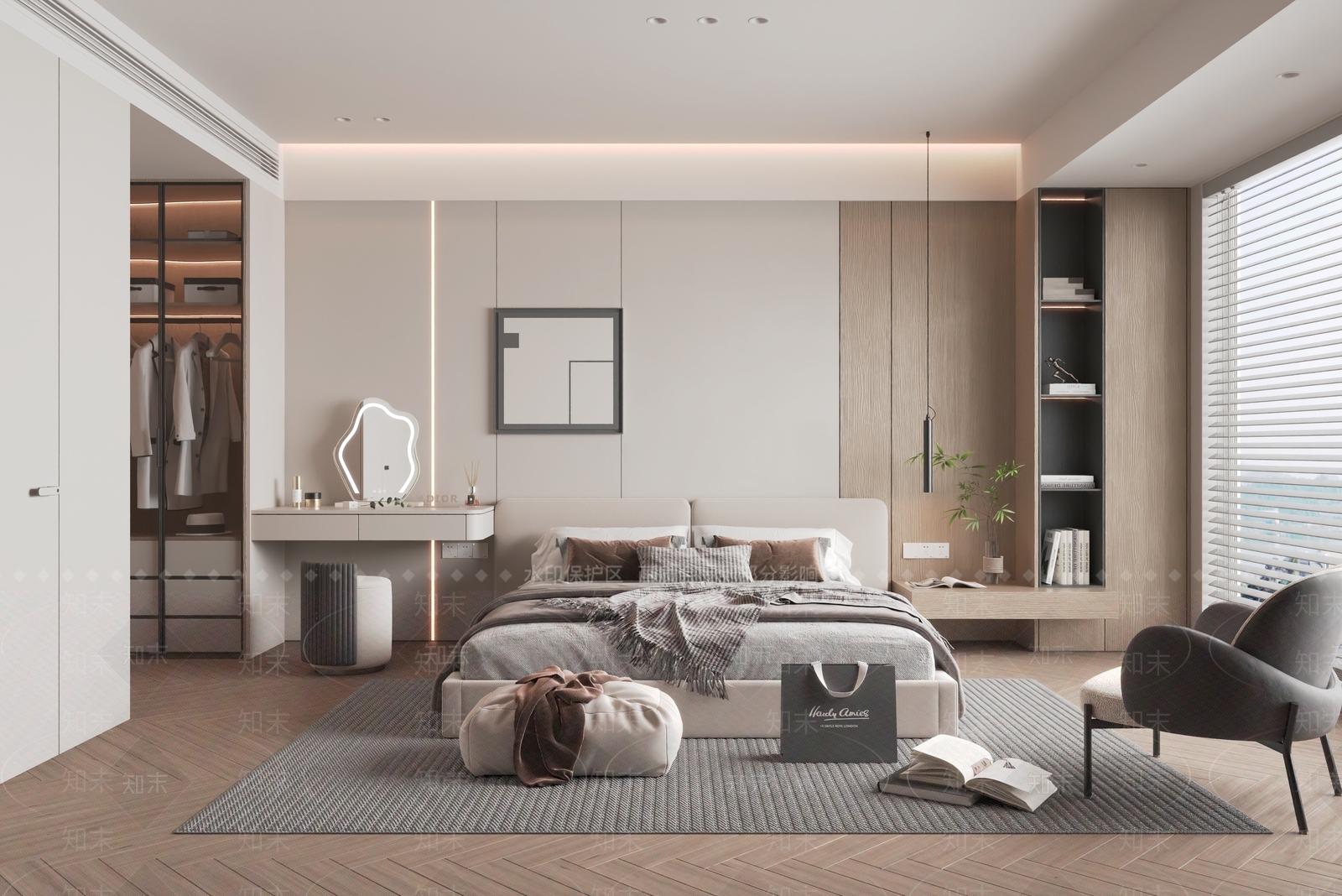 白色梳妆台梳妆台3D模型下载【ID:1227296422】