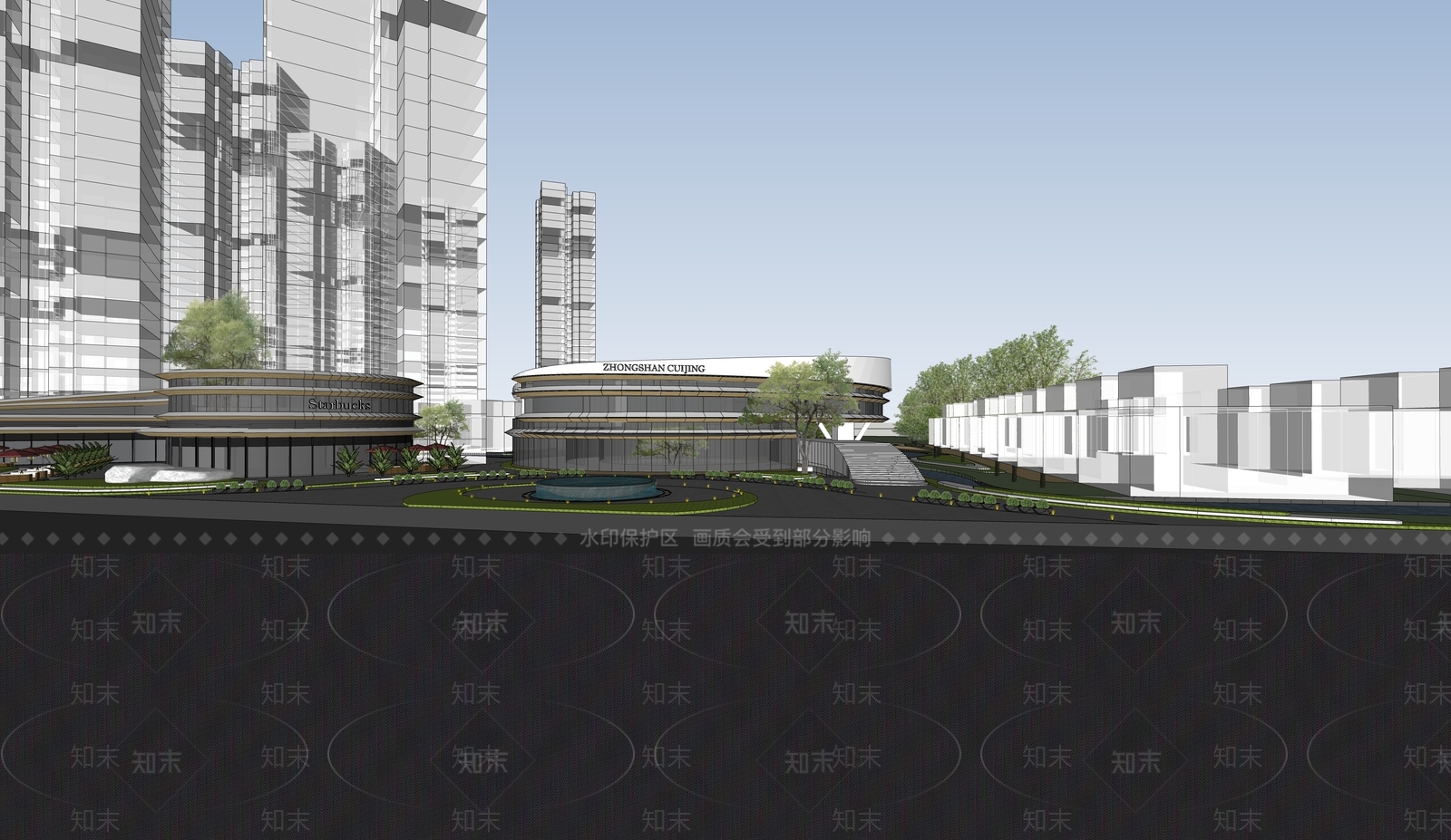 现代展览馆建筑SU模型下载【ID:1153317956】