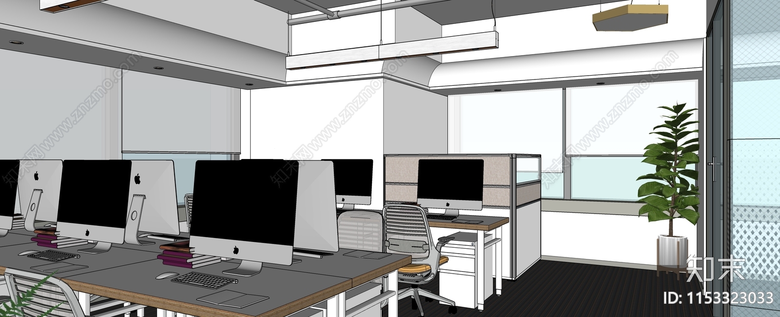 现代公共办公区SU模型下载【ID:1153323033】