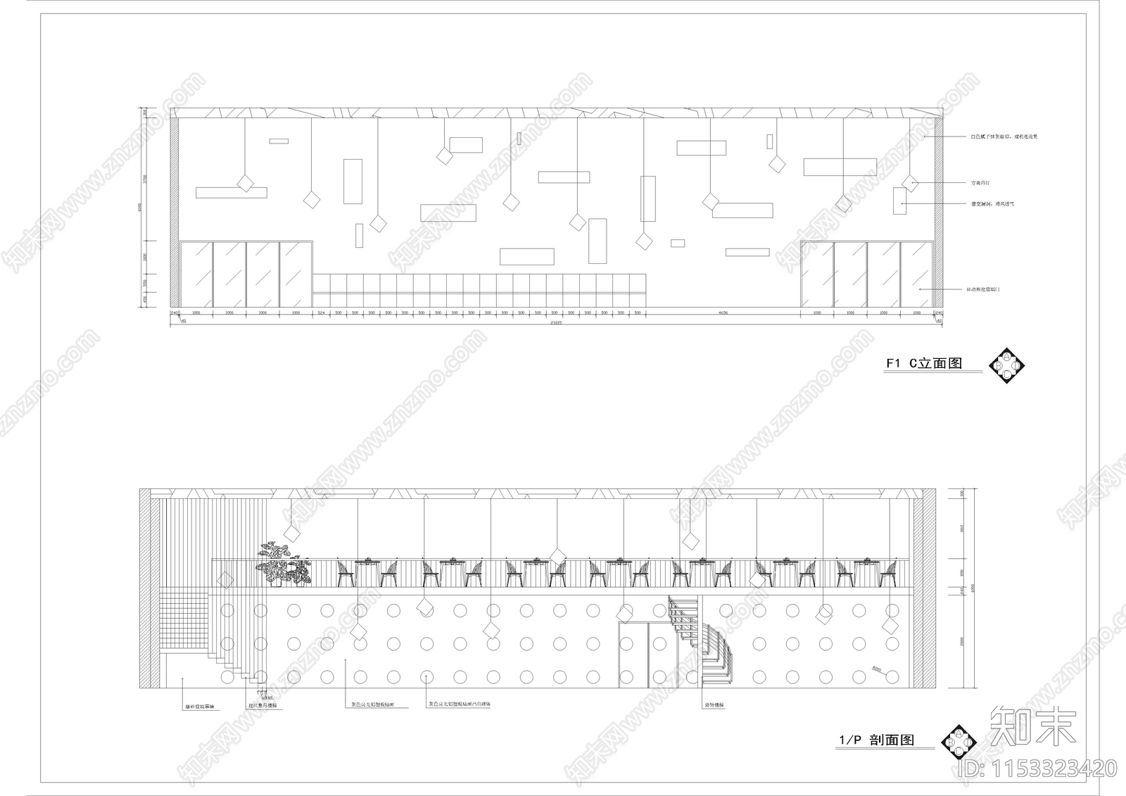 720㎡自助餐厅cad施工图下载【ID:1153323420】