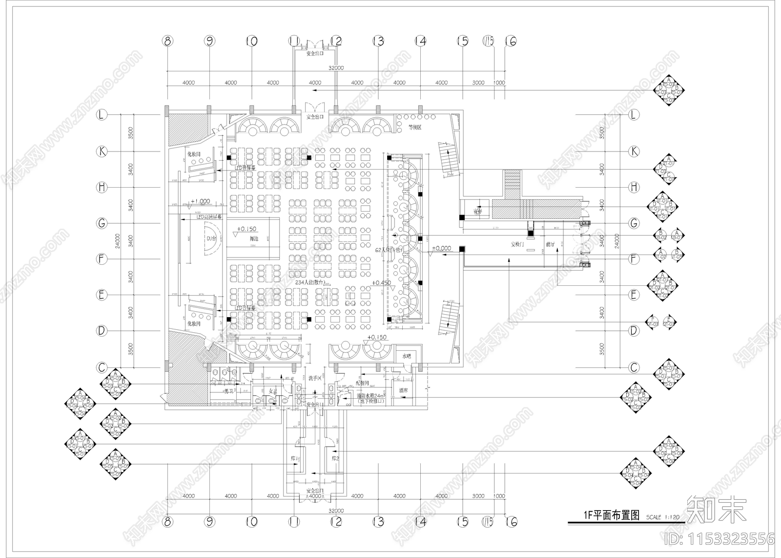 1070㎡cad施工图下载【ID:1153323556】