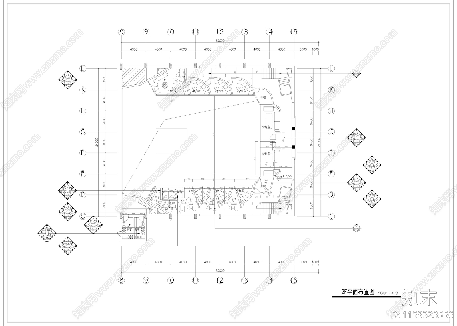 1070㎡cad施工图下载【ID:1153323556】