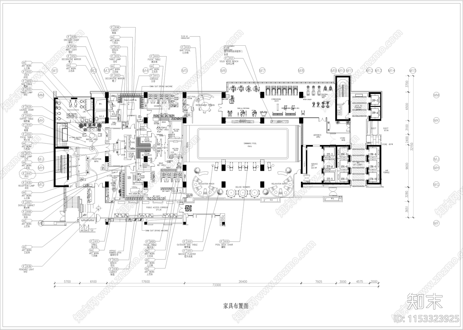 2030㎡洗浴cad施工图下载【ID:1153323925】