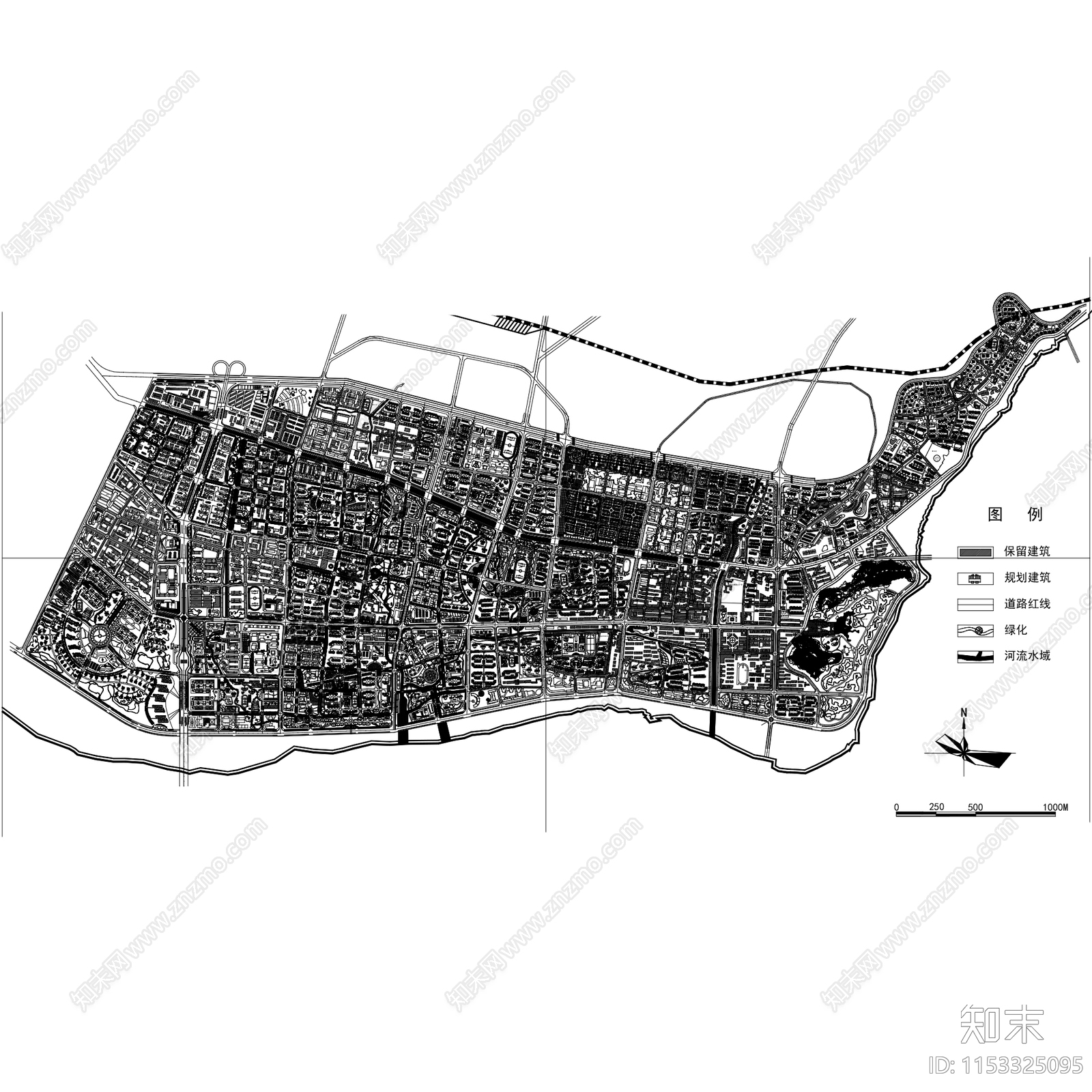 城市设计区域规划总平面施工图下载【ID:1153325095】