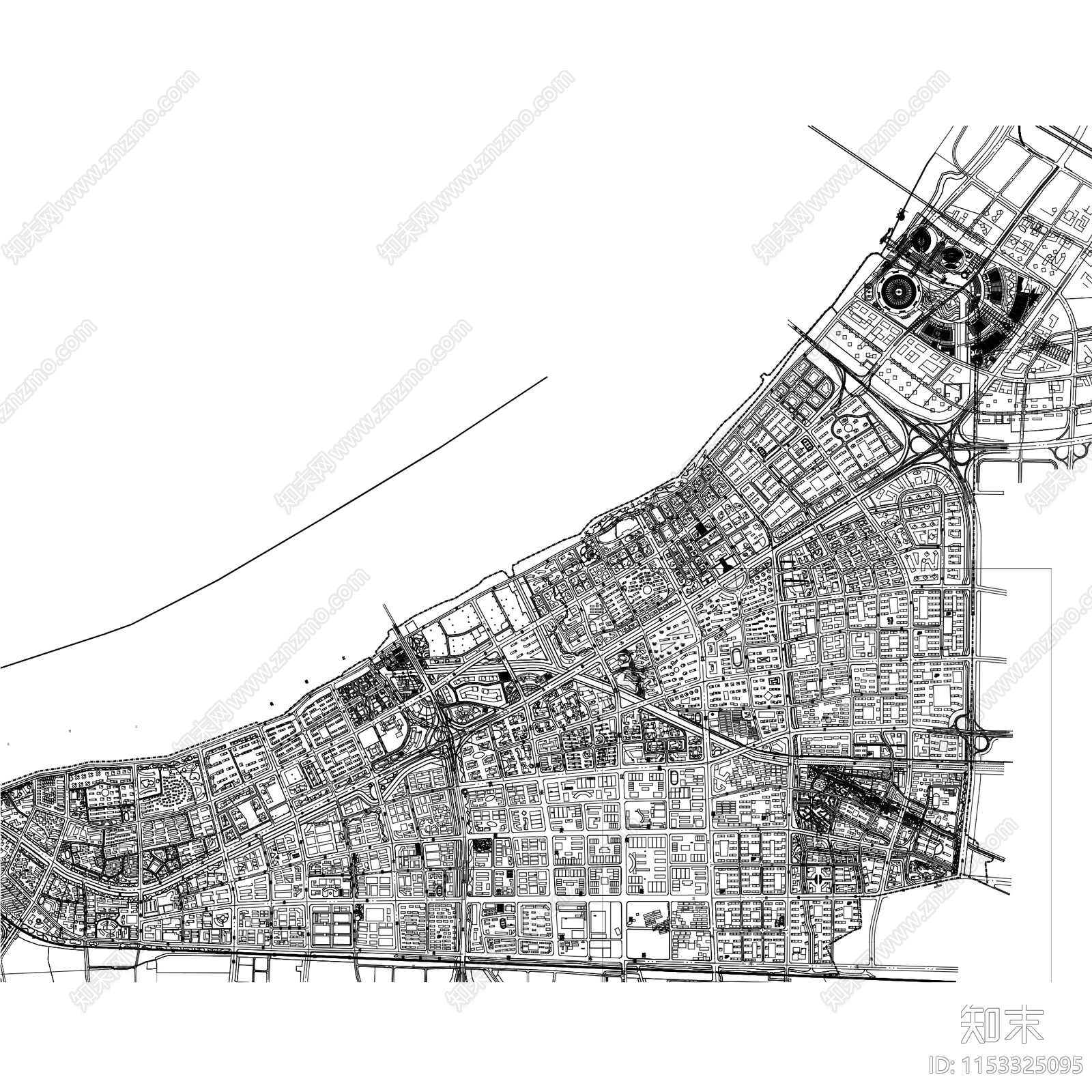 城市设计区域规划总平面施工图下载【ID:1153325095】