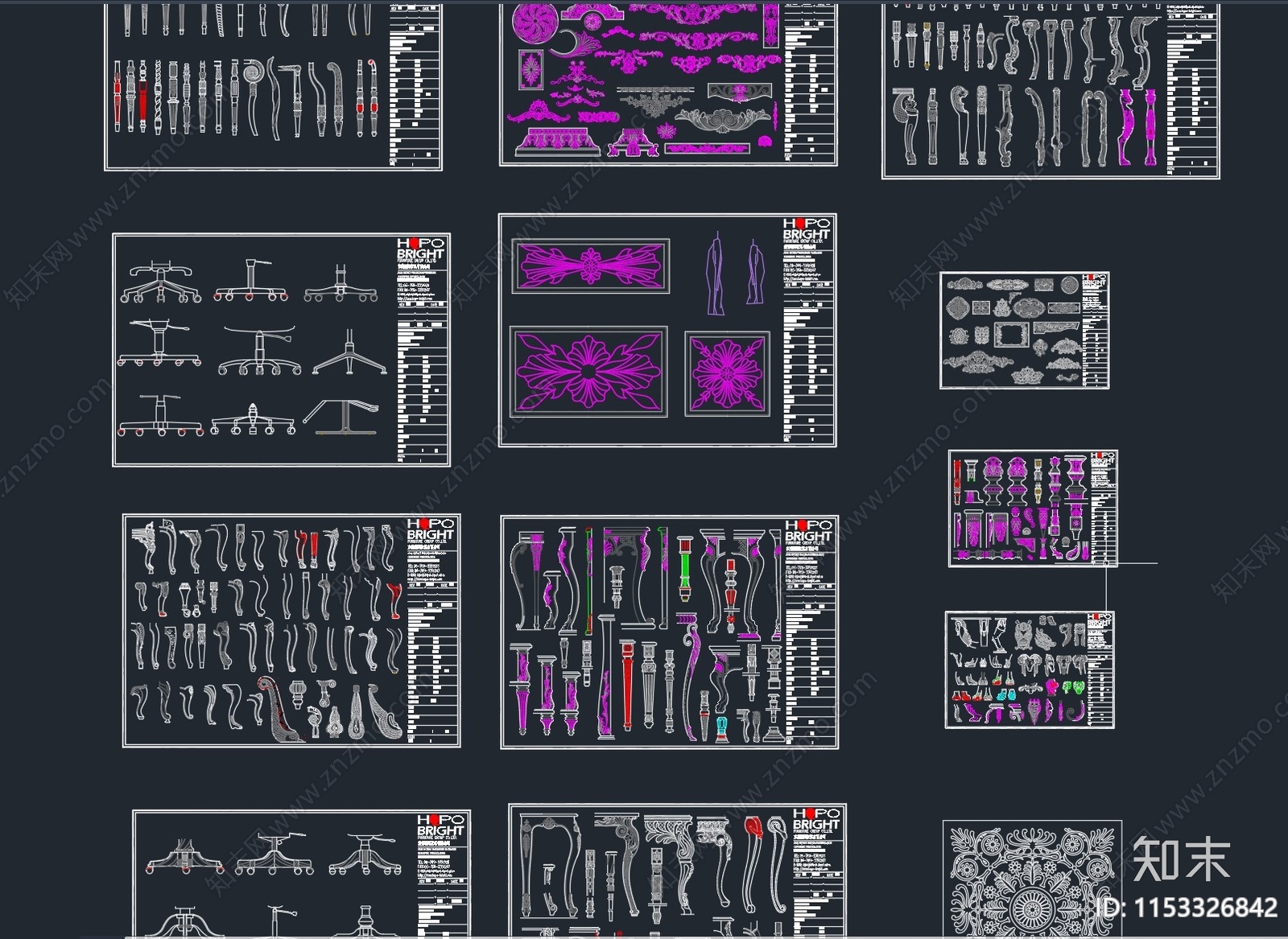 欧式家具脚施工图下载【ID:1153326842】