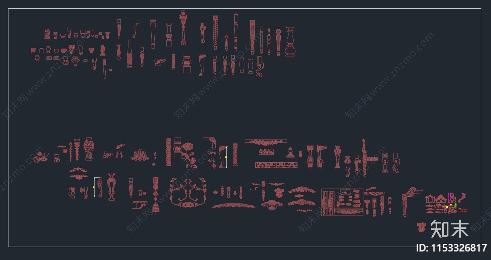 欧式线条欧式脚施工图下载【ID:1153326817】