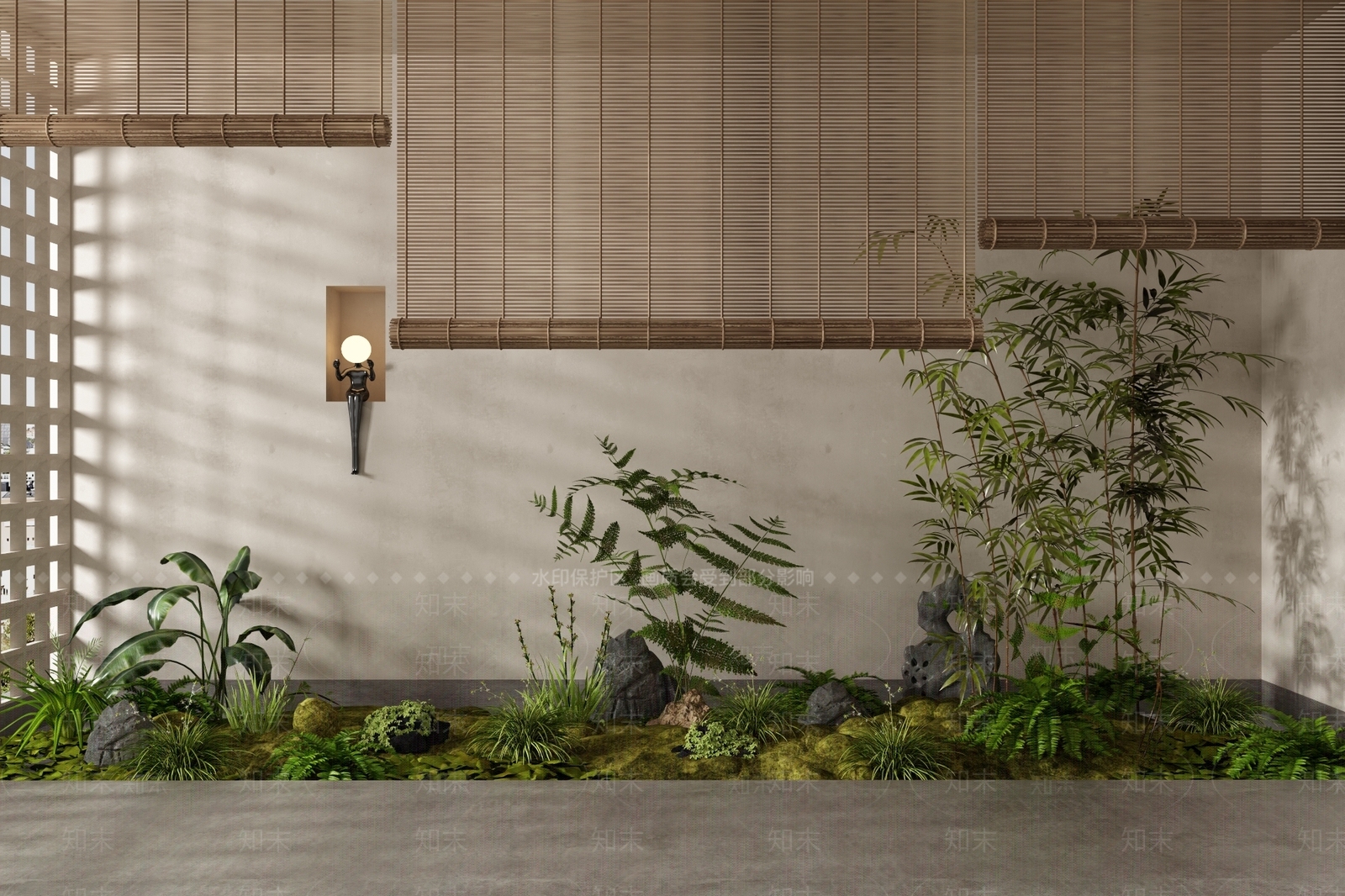 日式庭院小品SU模型下载【ID:1153330687】