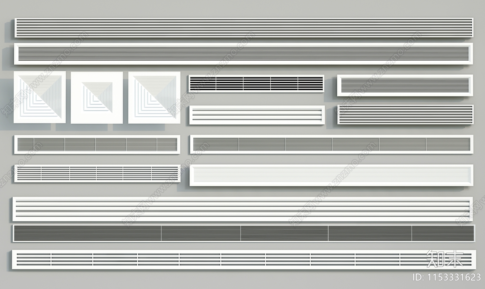 现代空调风口3D模型下载【ID:1153331623】