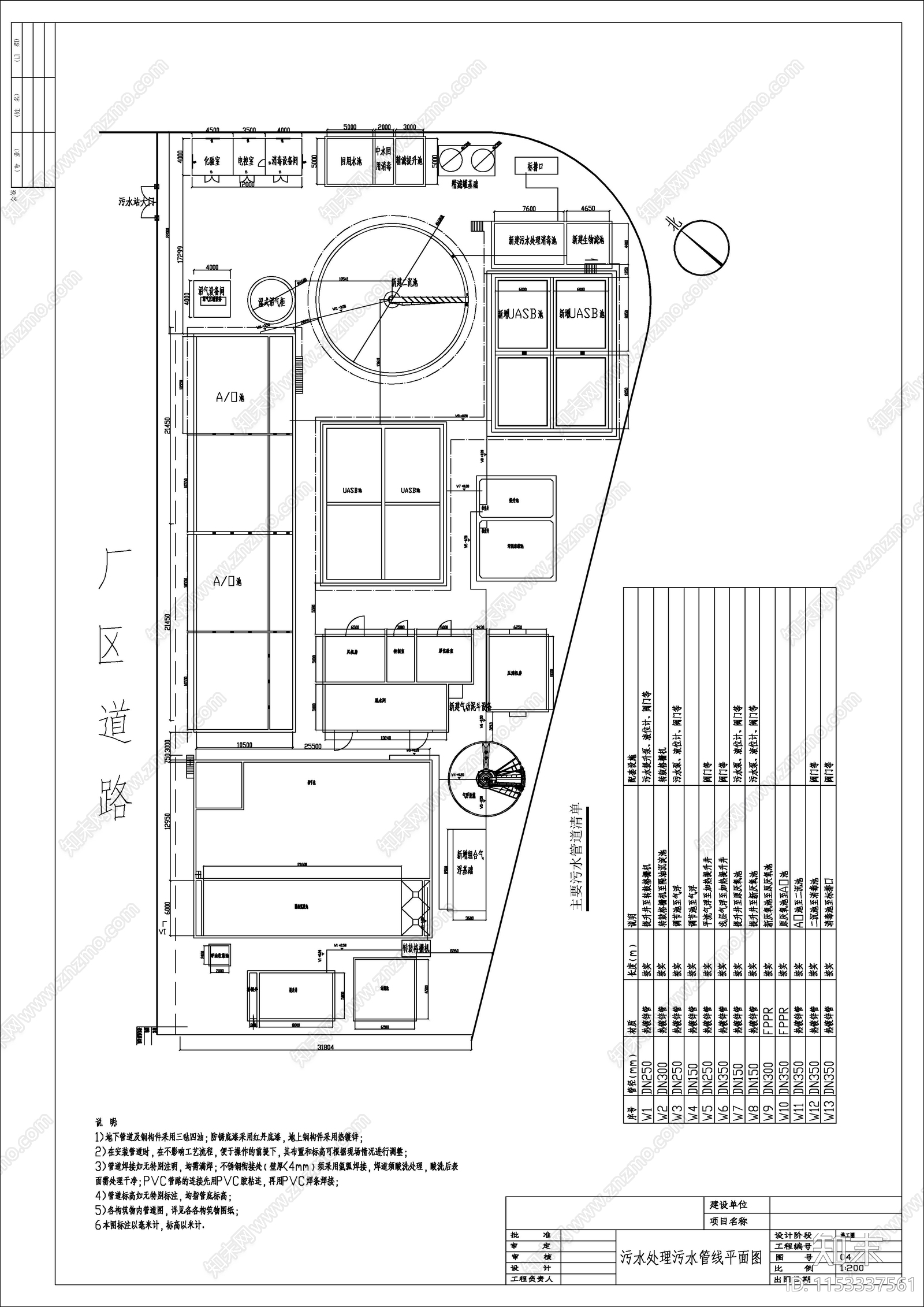 某肉类食品废水处理cad施工图下载【ID:1153337561】