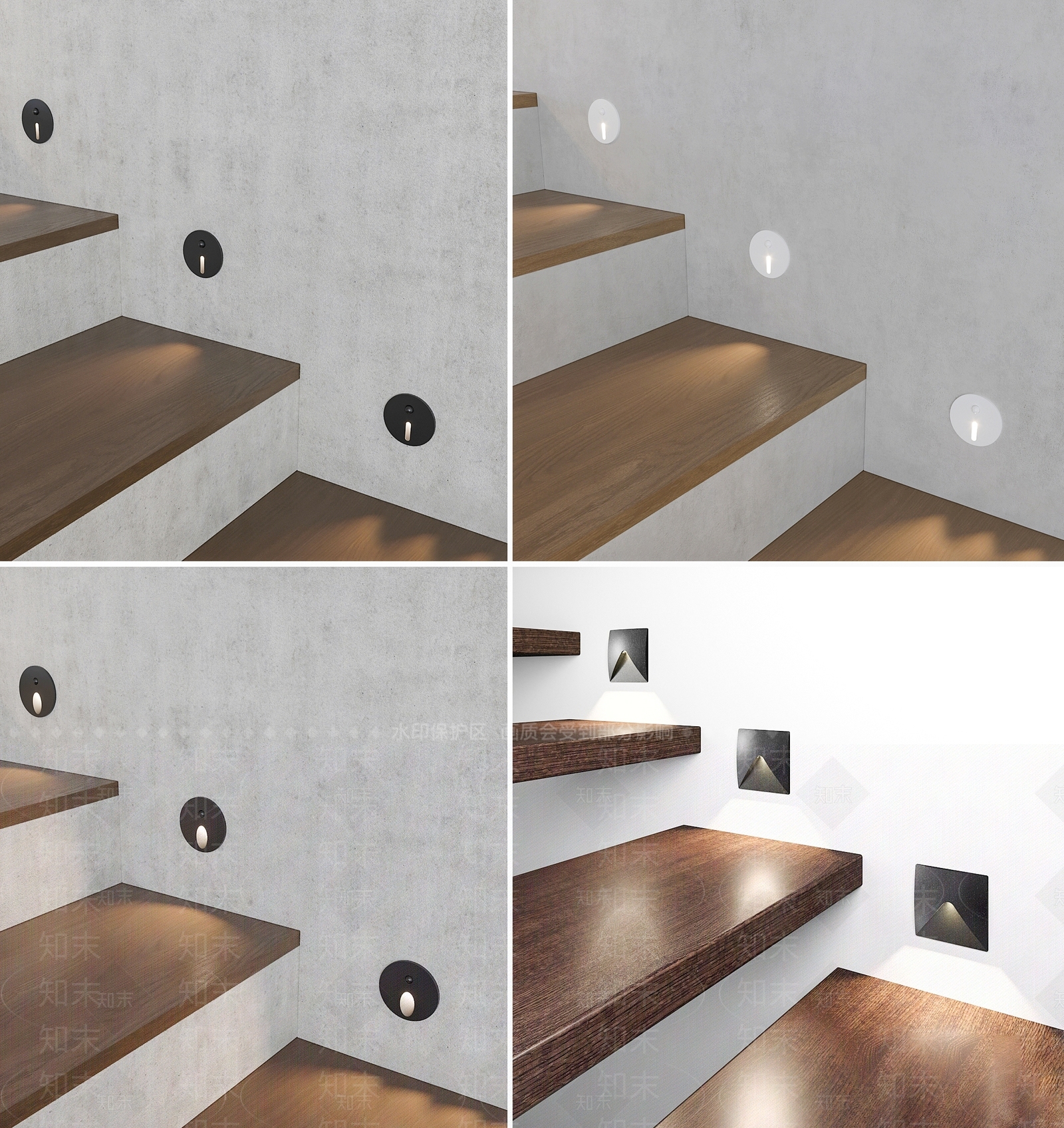 现代楼梯间嵌入式地脚灯3D模型下载【ID:1153338170】