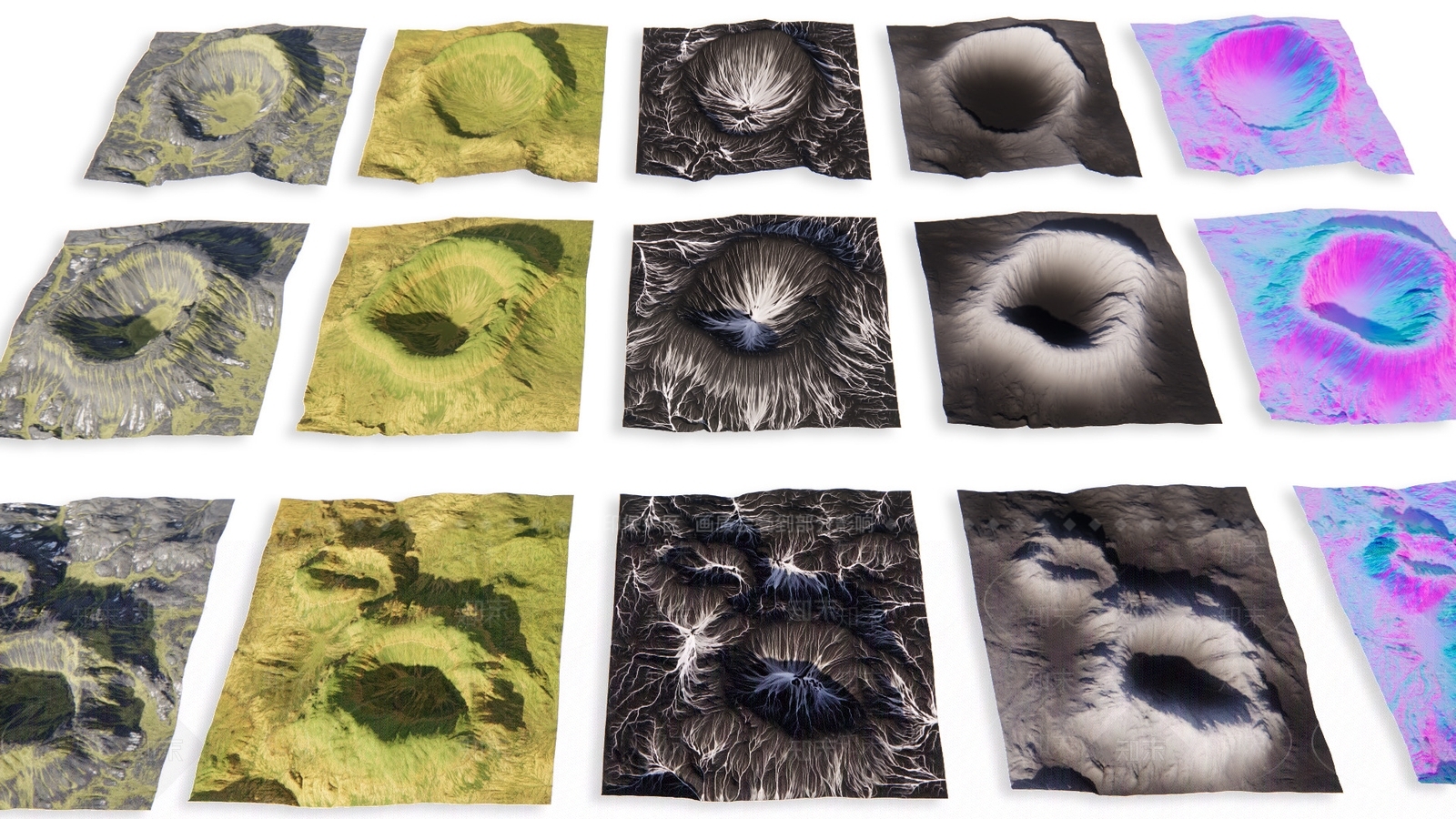 现代自然山脉山峰山体地形分析图3D模型下载【ID:1153338604】