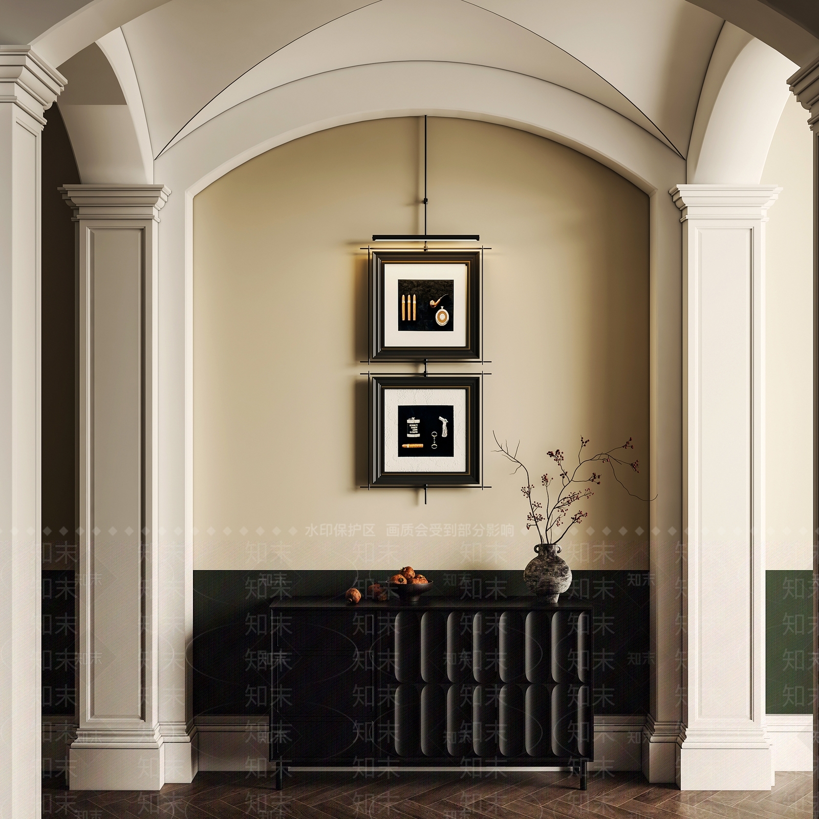 法式复古风装饰画3D模型下载【ID:1153341307】