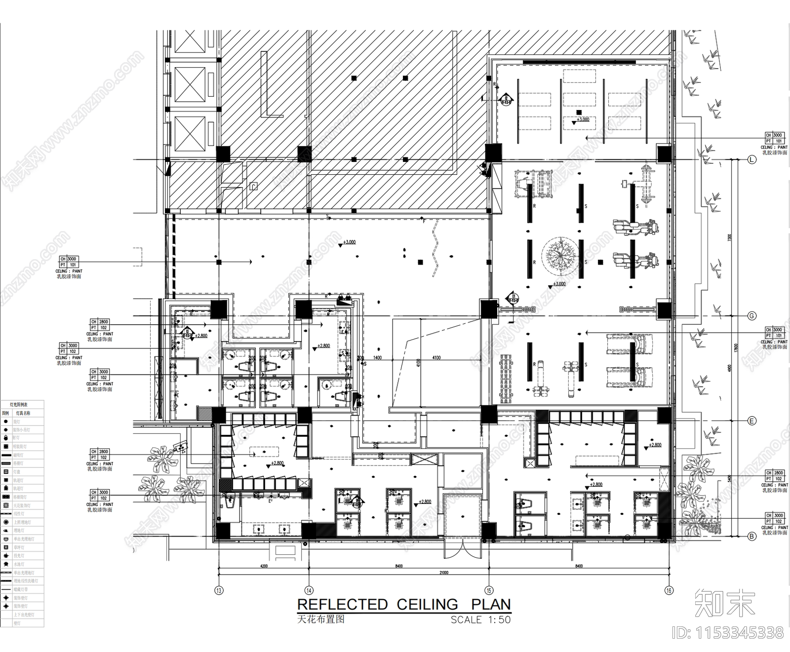 400㎡康体健身房cad施工图下载【ID:1153345338】