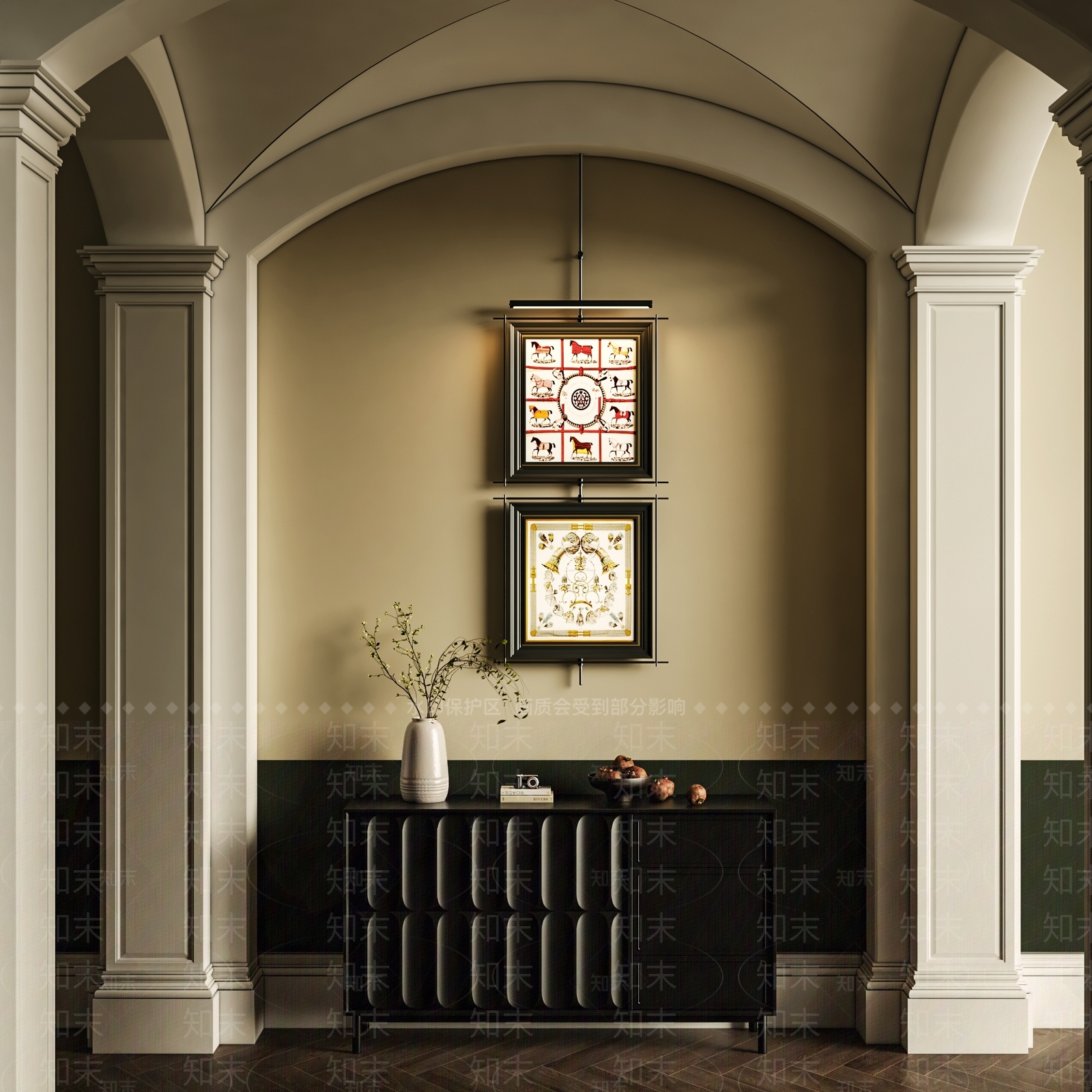 法式复古风装饰画3D模型下载【ID:1153346170】