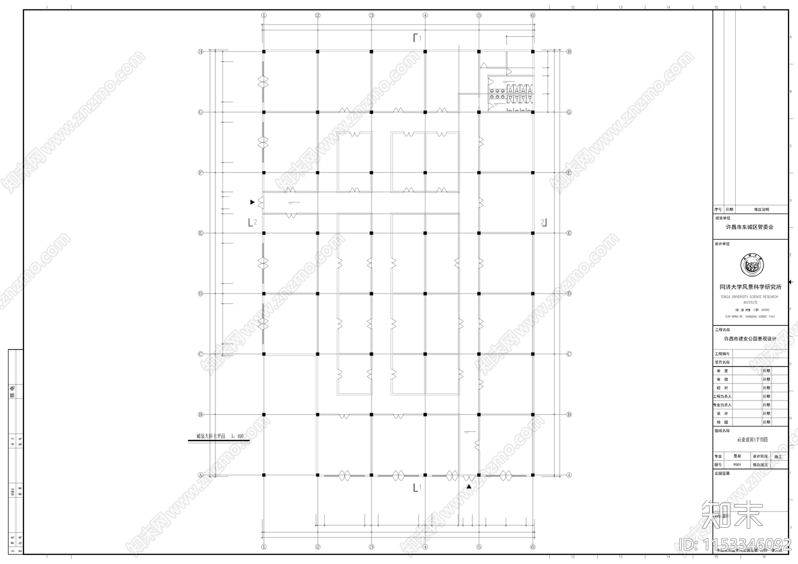 商铺建筑cad施工图下载【ID:1153346092】