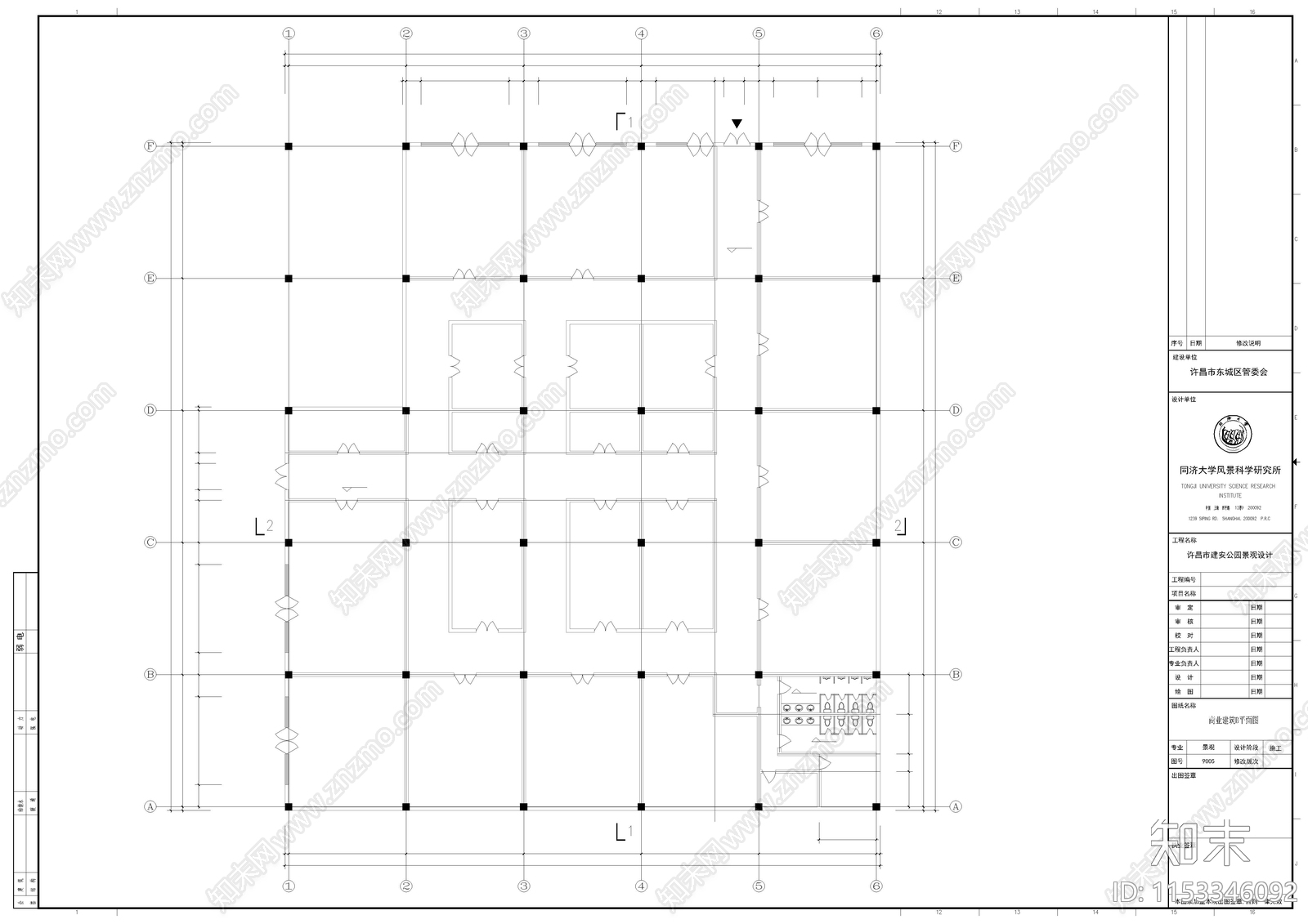 商铺建筑cad施工图下载【ID:1153346092】