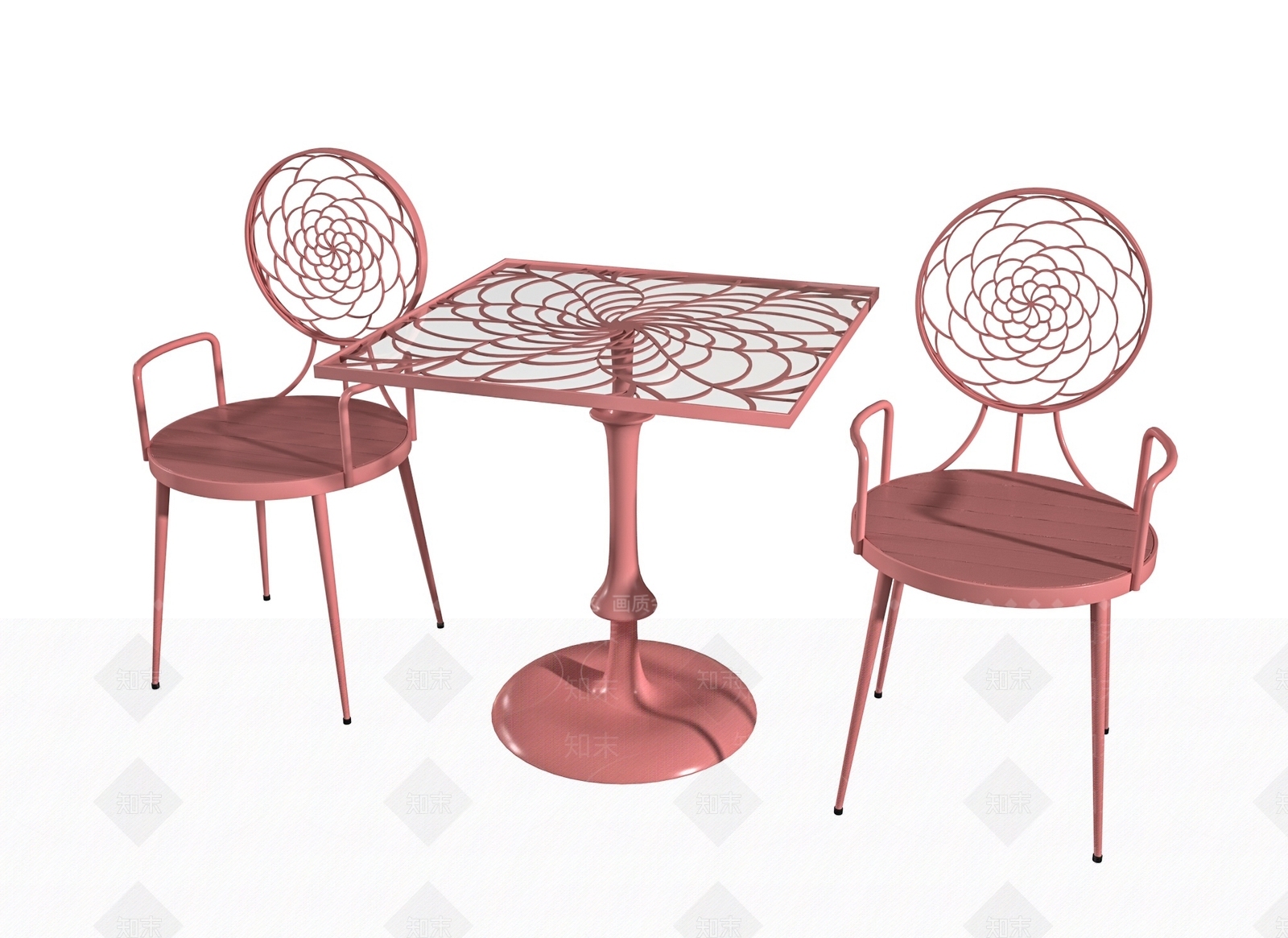 北欧铁艺户外桌椅组合3D模型下载【ID:1153351440】