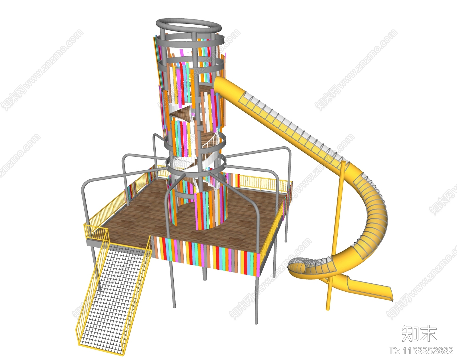 直上云霄滑梯组合SU模型下载【ID:1153352882】