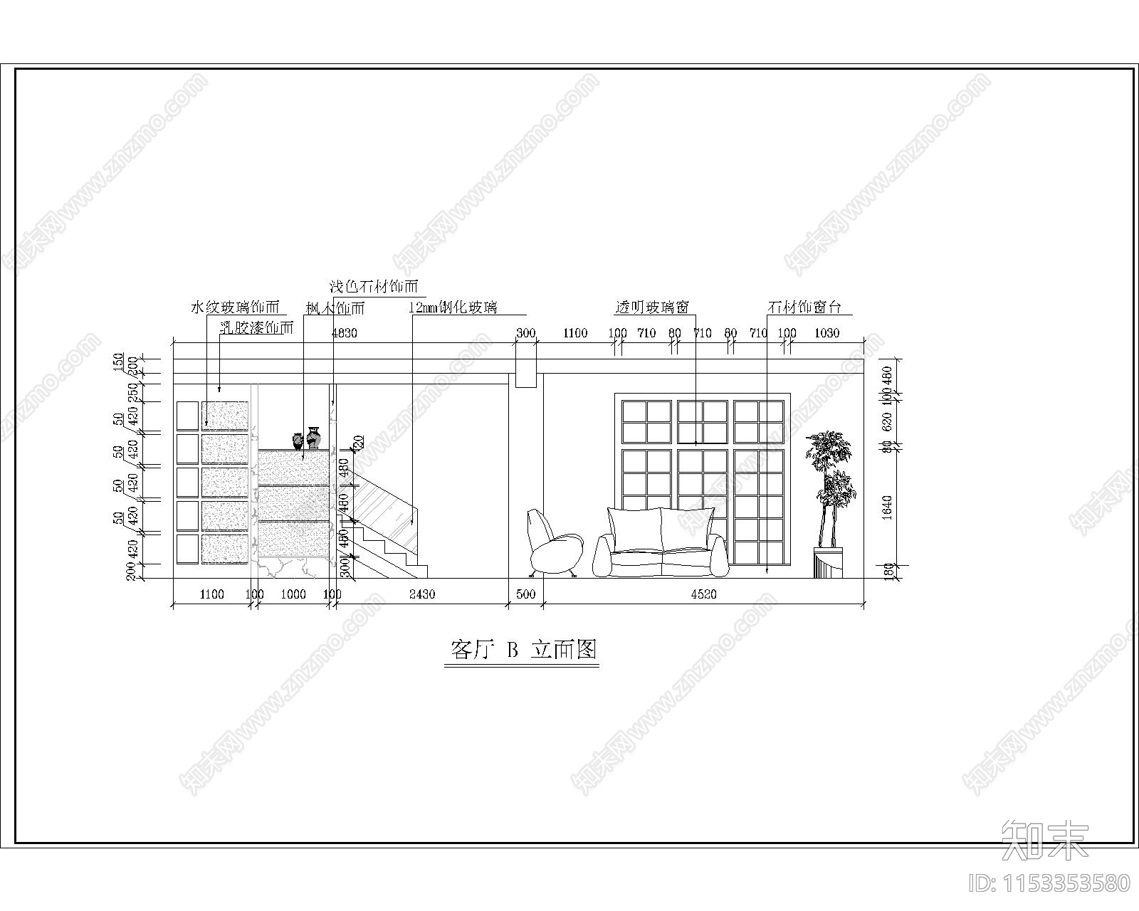 跃层户型装修设计方案cad施工图下载【ID:1153353580】