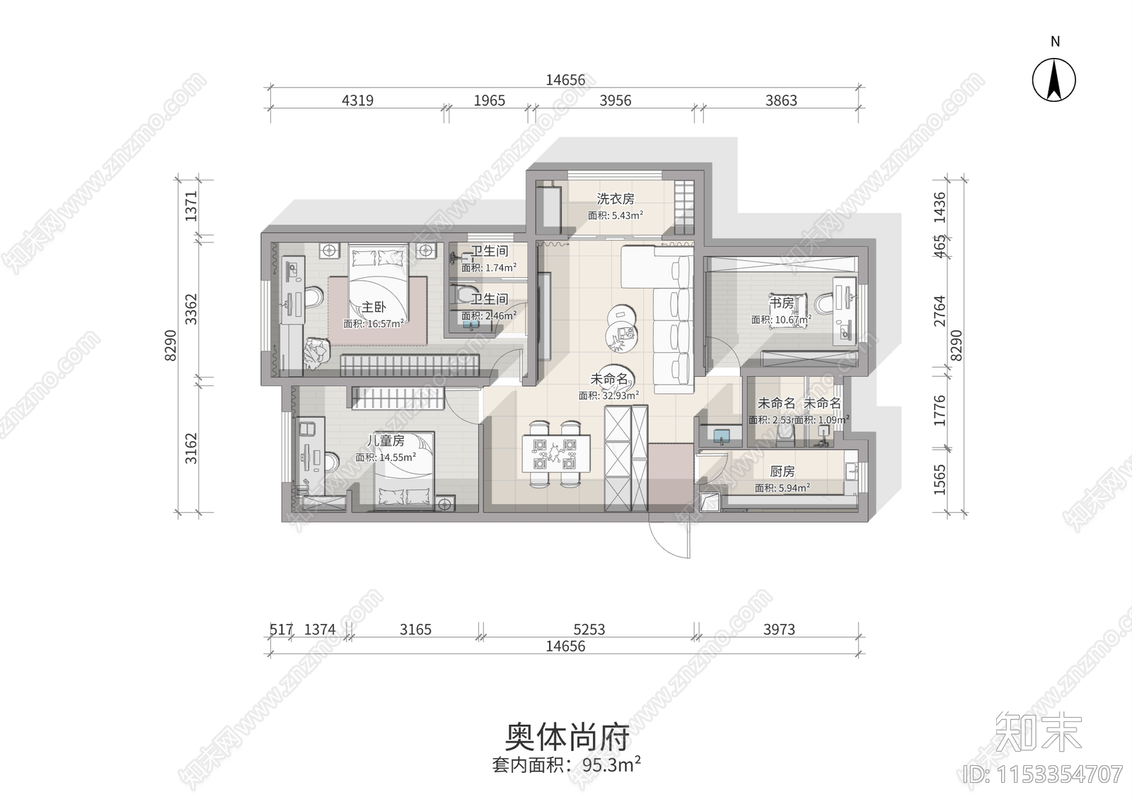 室内彩平图cad施工图下载【ID:1153354707】