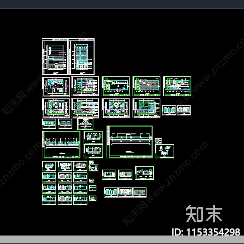 毕兹卡茶餐厅室内装修装饰cad施工图下载【ID:1153354298】