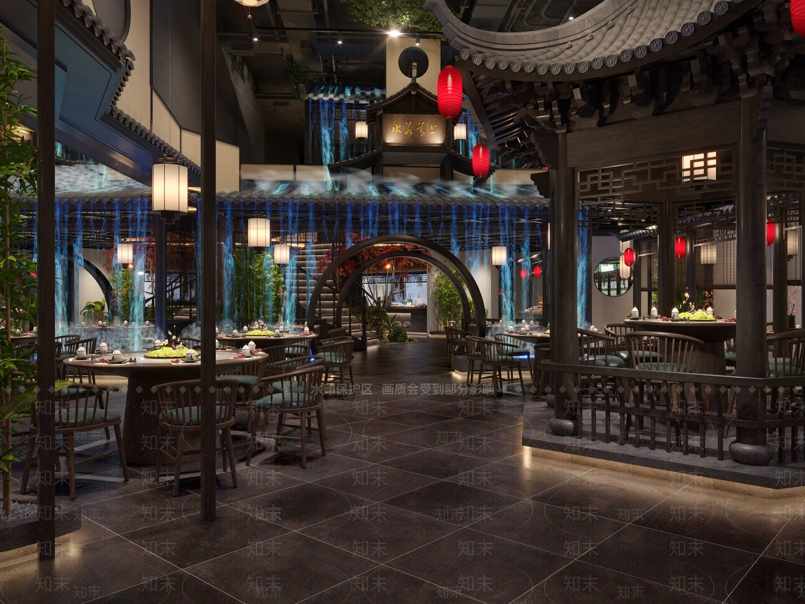 中式中餐厅3D模型下载【ID:1214300817】