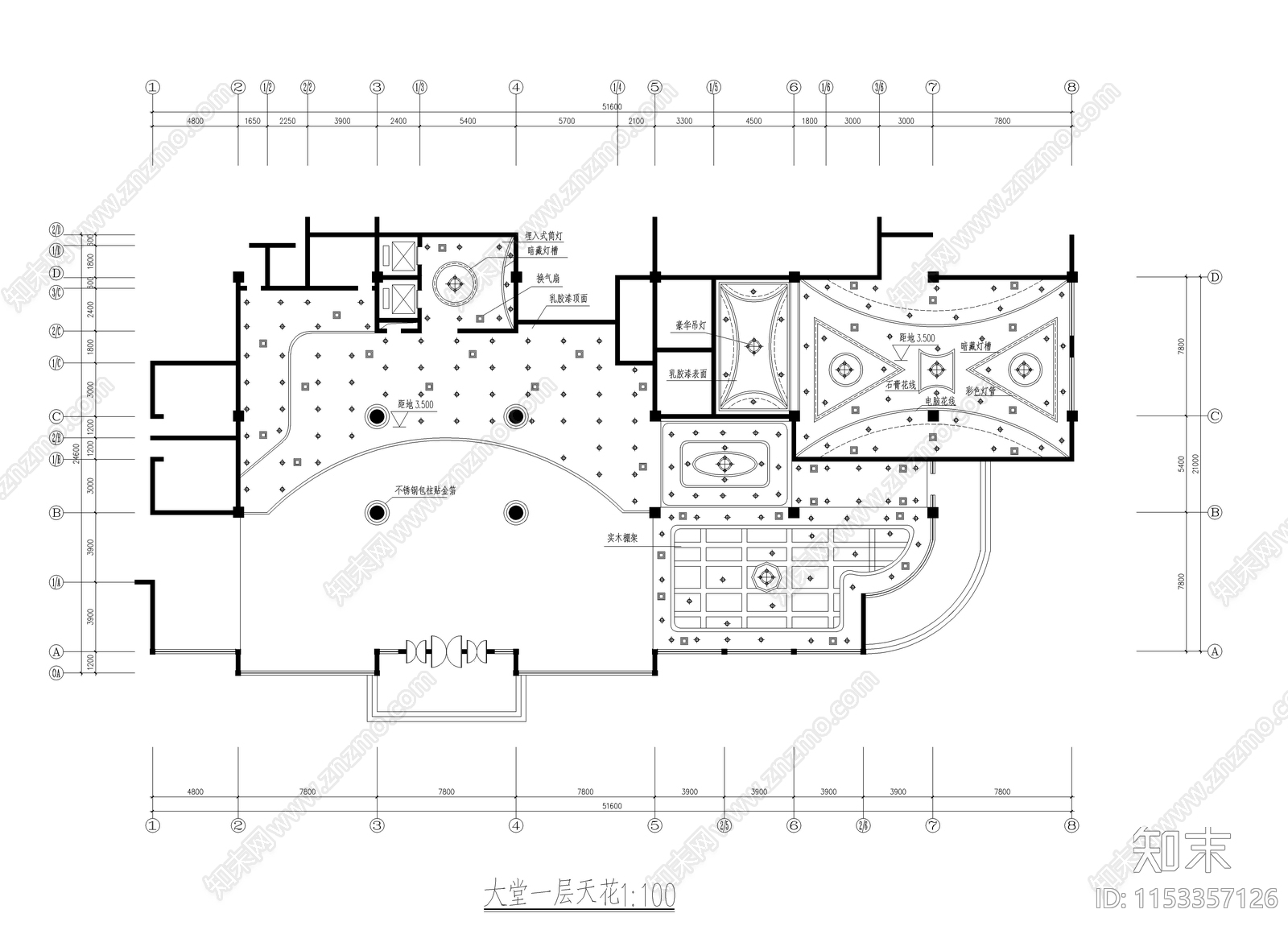 二层西餐厅装修平面cad施工图下载【ID:1153357126】