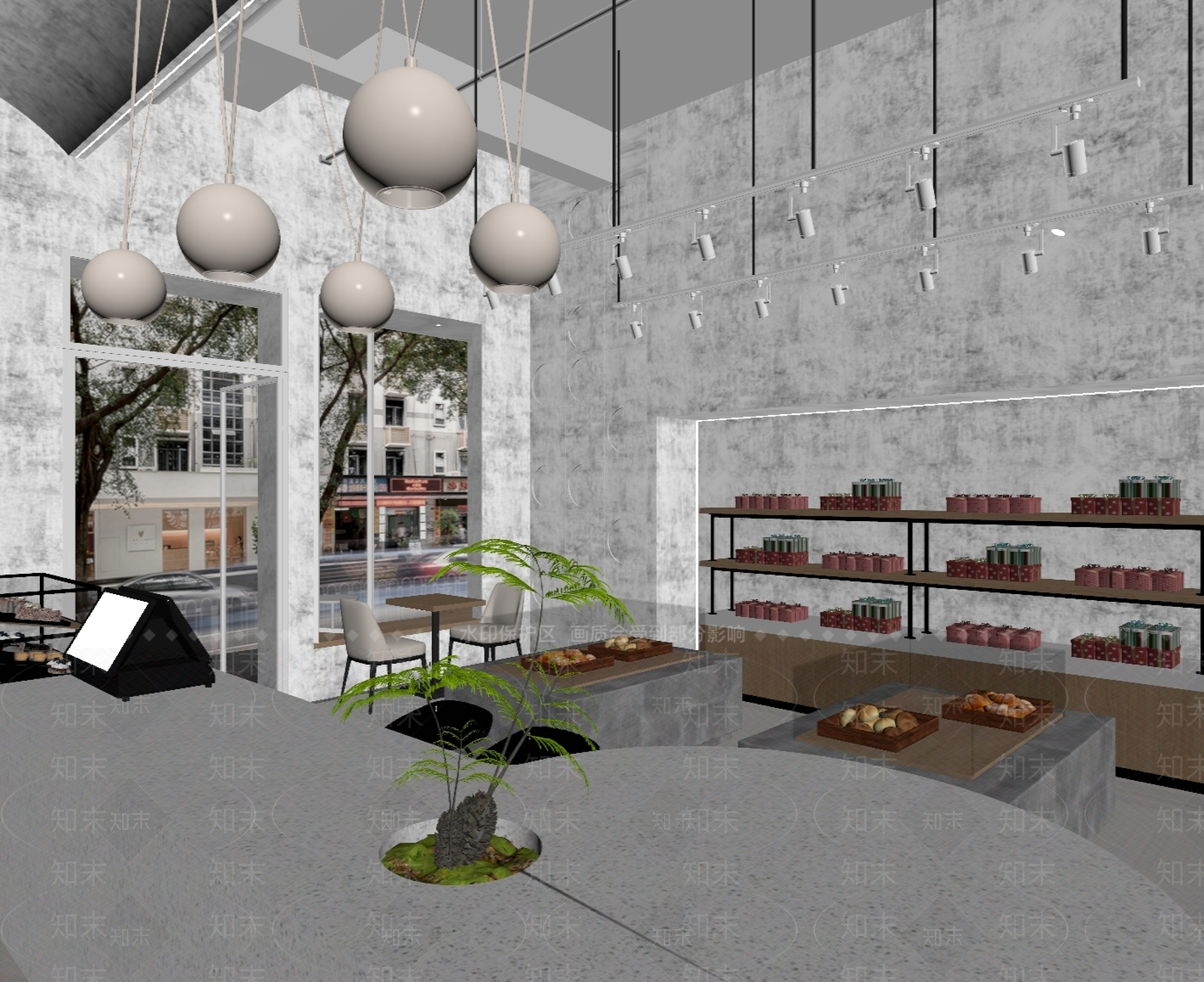 现代蛋糕店SU模型下载【ID:1153359519】
