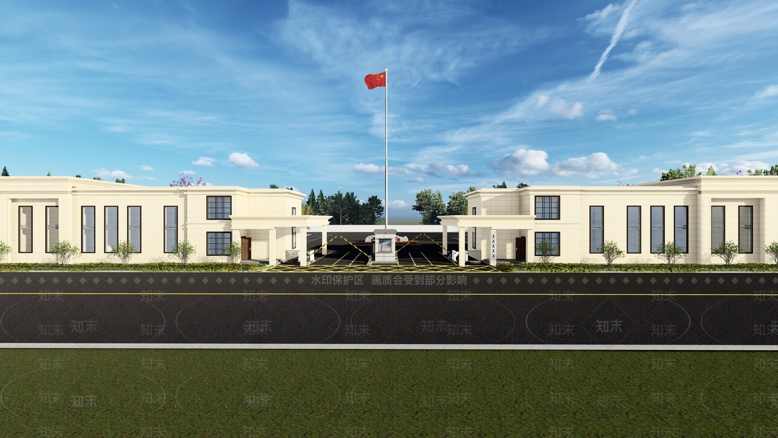 新中式停车场SU模型下载【ID:1153361692】