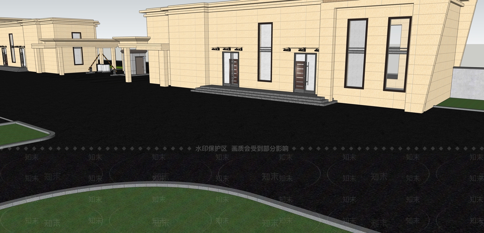 新中式停车场SU模型下载【ID:1153361692】