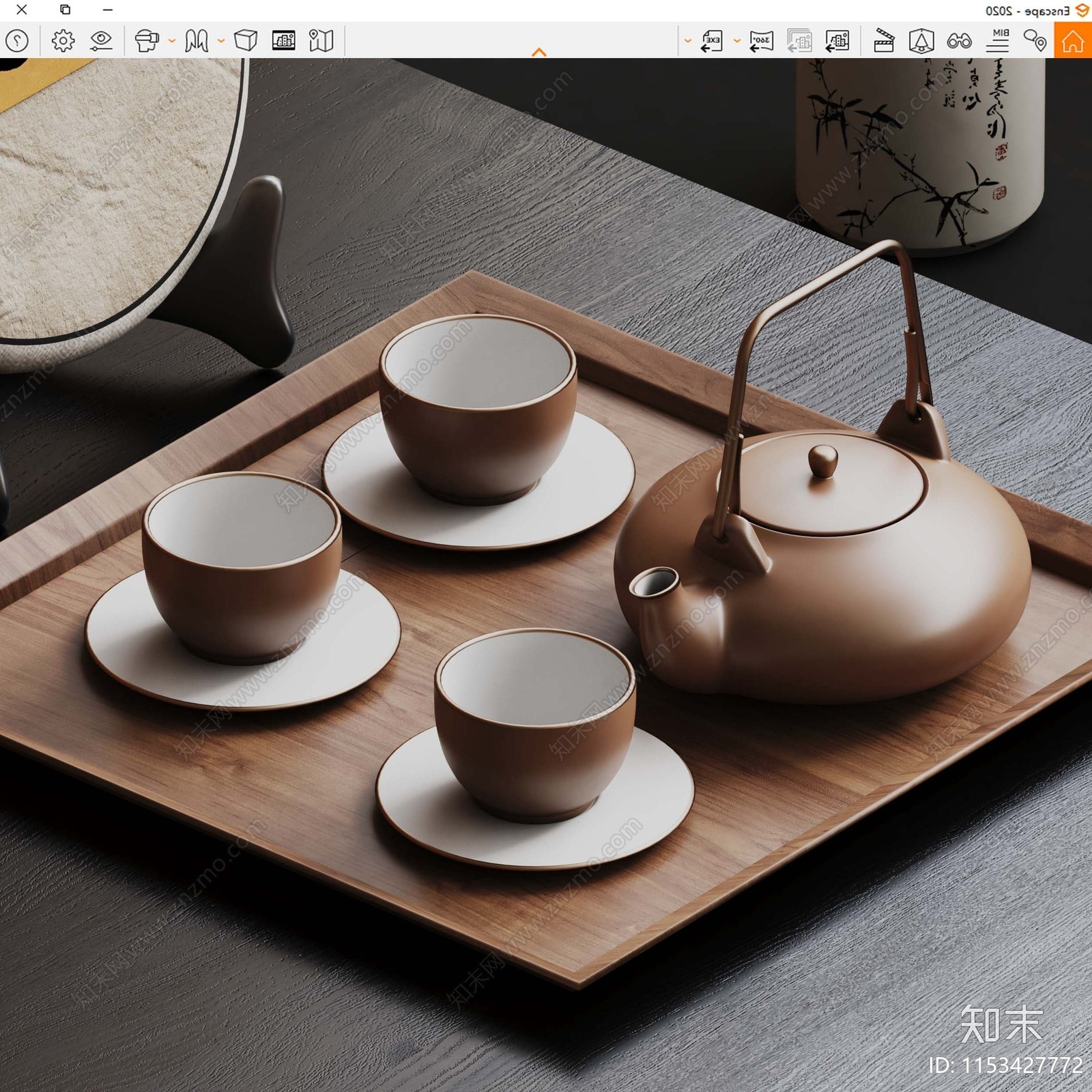 茶具摆件SU模型下载【ID:1153427772】