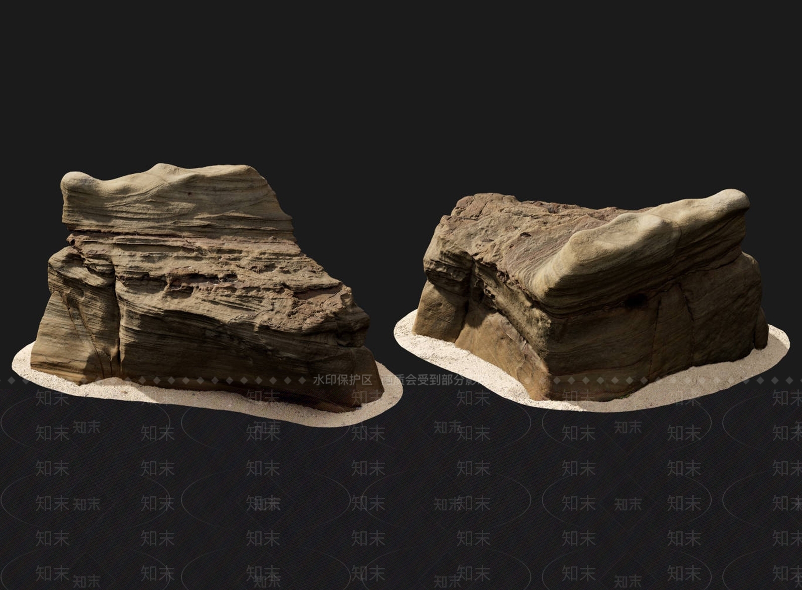 现代景观石3D模型下载【ID:1153362901】