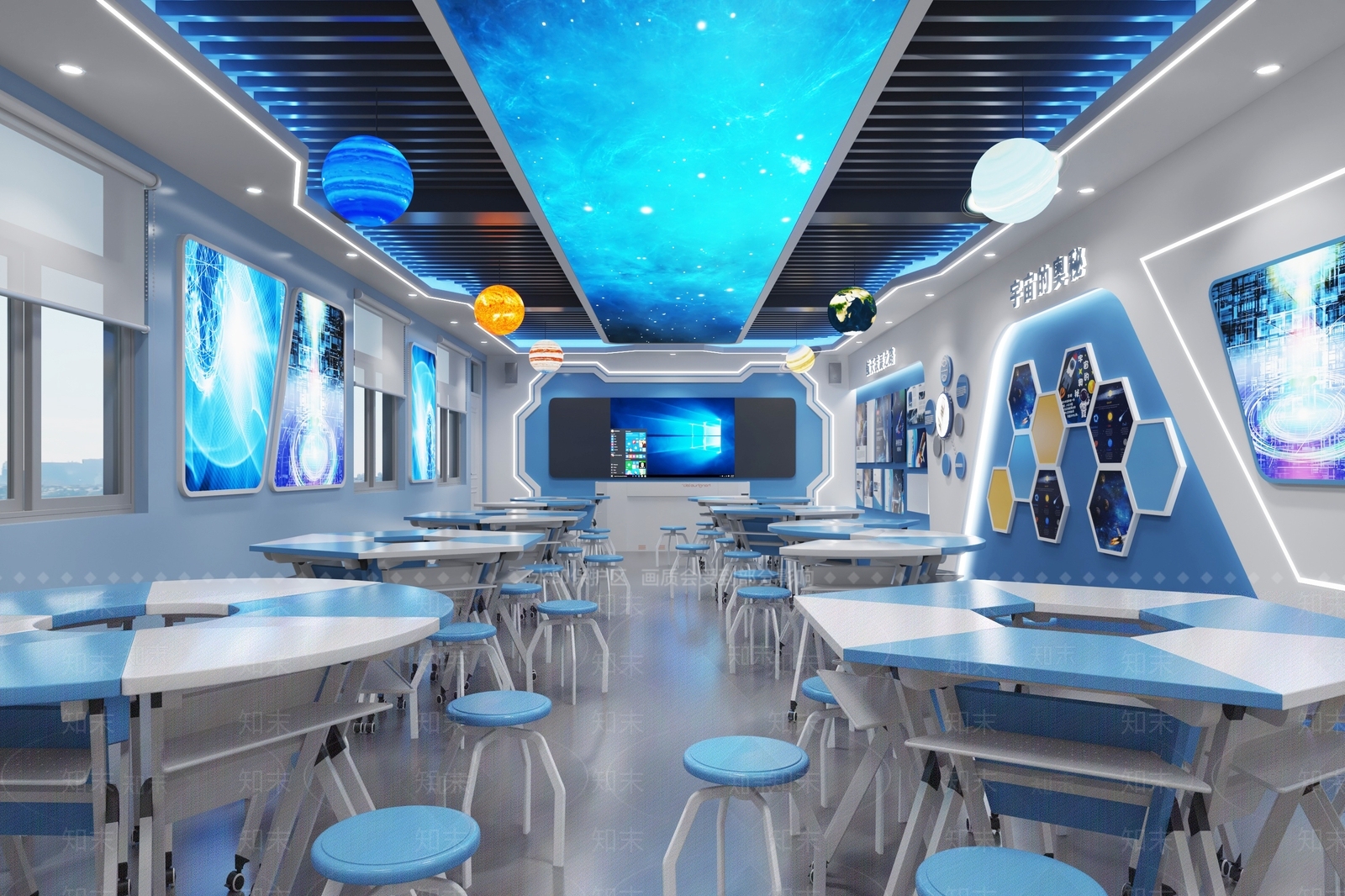 现代科学教室3D模型下载【ID:1153365210】
