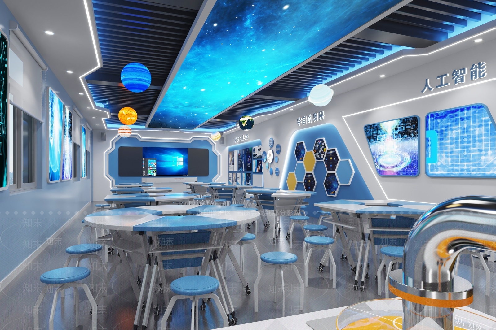 现代科学教室3D模型下载【ID:1153365210】