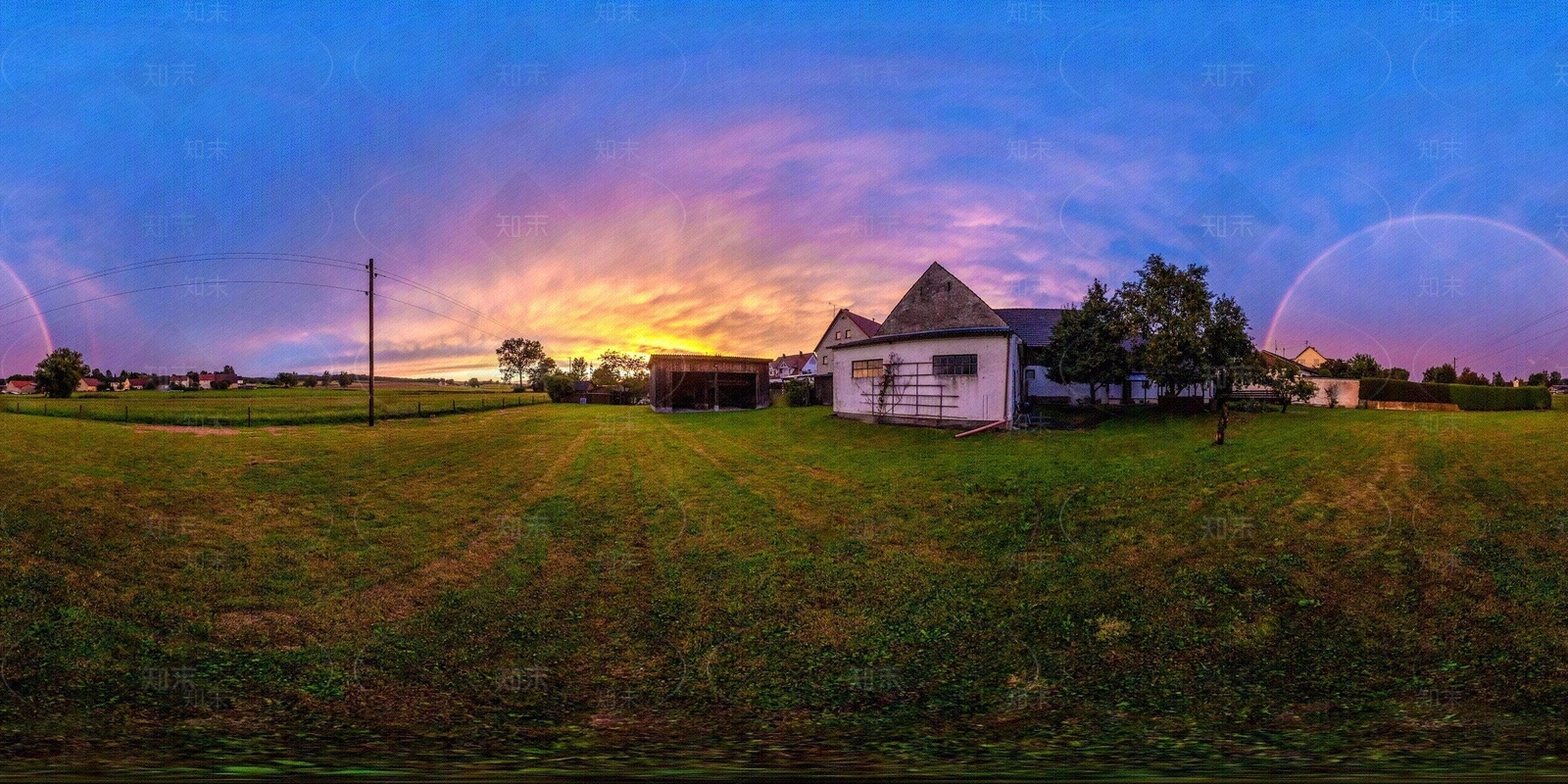 hdr乡村黄昏落地全景贴图下载【ID:1153367465】