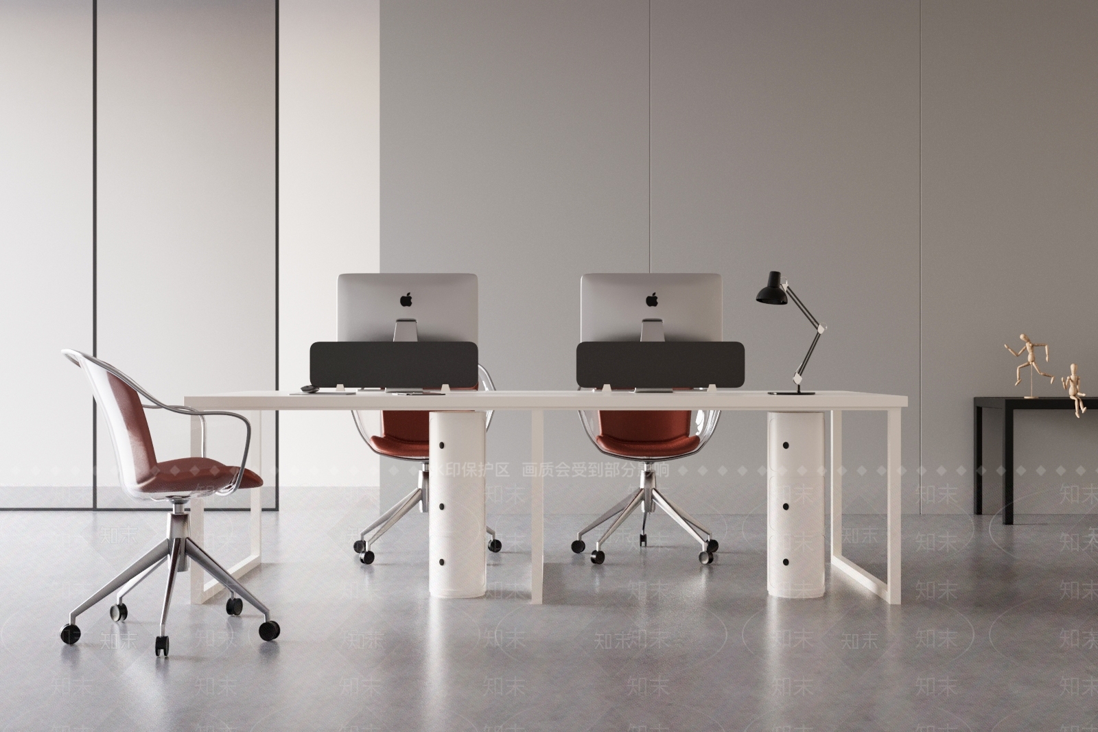 现代办公桌椅组合SU模型下载【ID:1153367757】