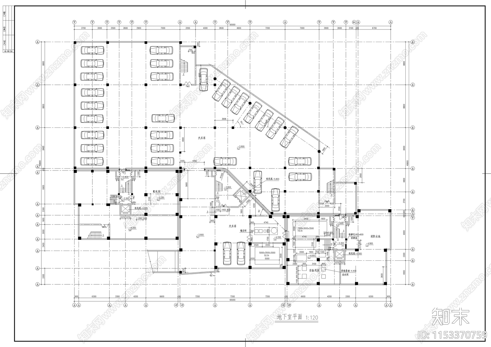 高层住宅建筑cad施工图下载【ID:1153370759】