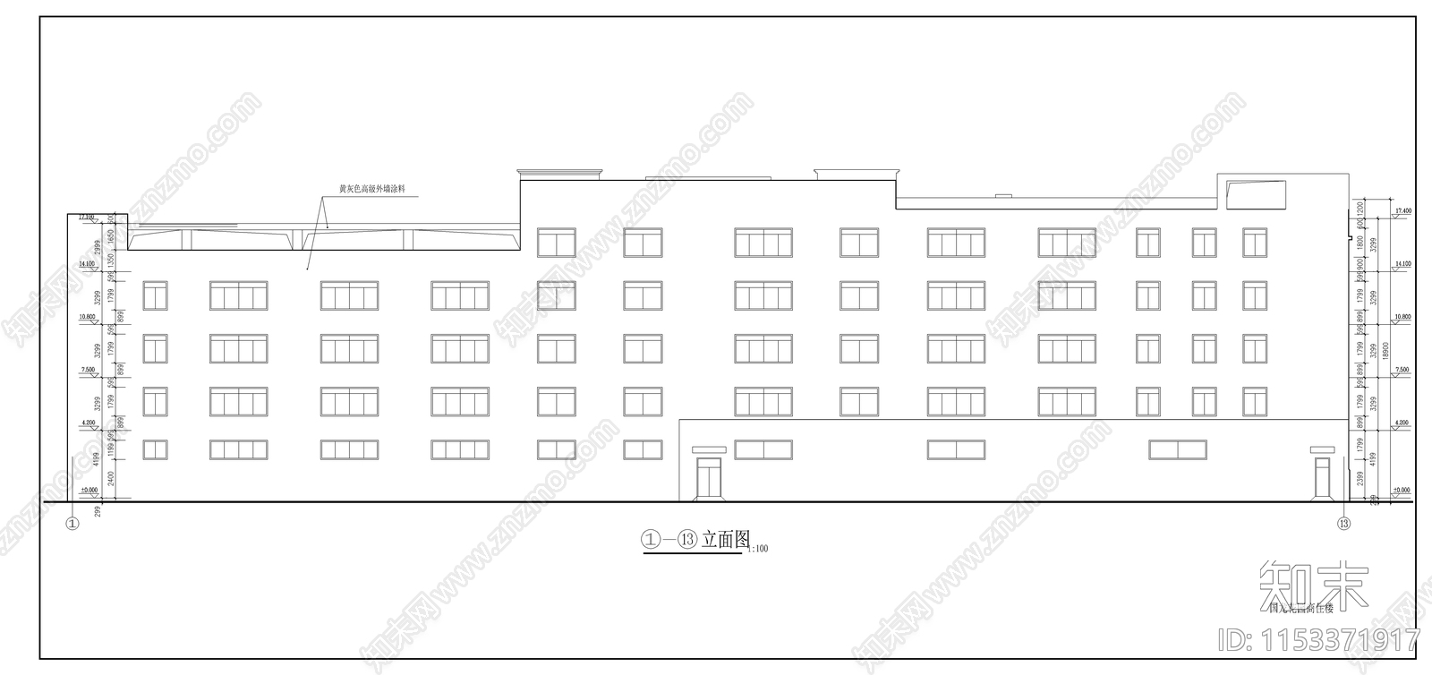 小区住宅cad施工图下载【ID:1153371917】