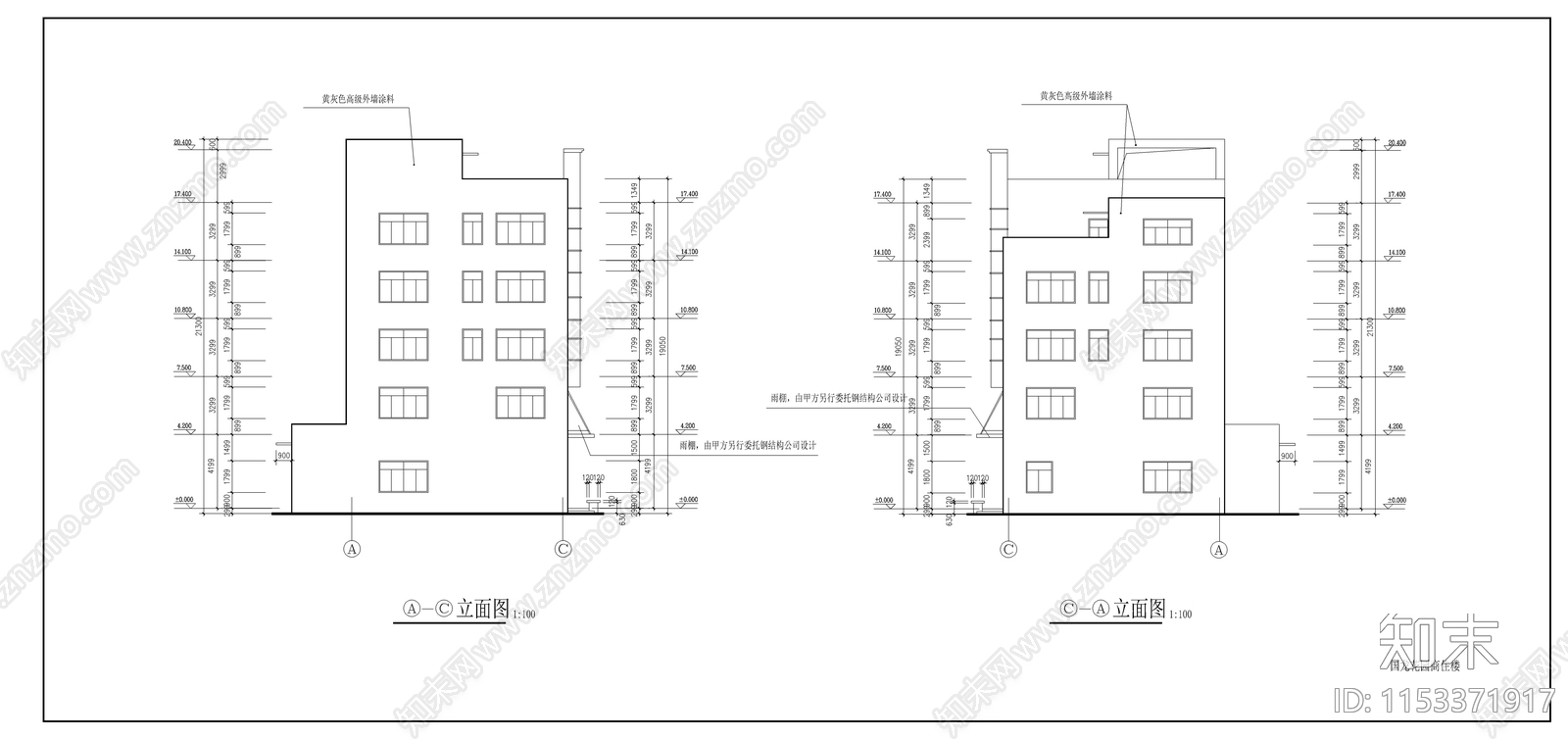 小区住宅cad施工图下载【ID:1153371917】