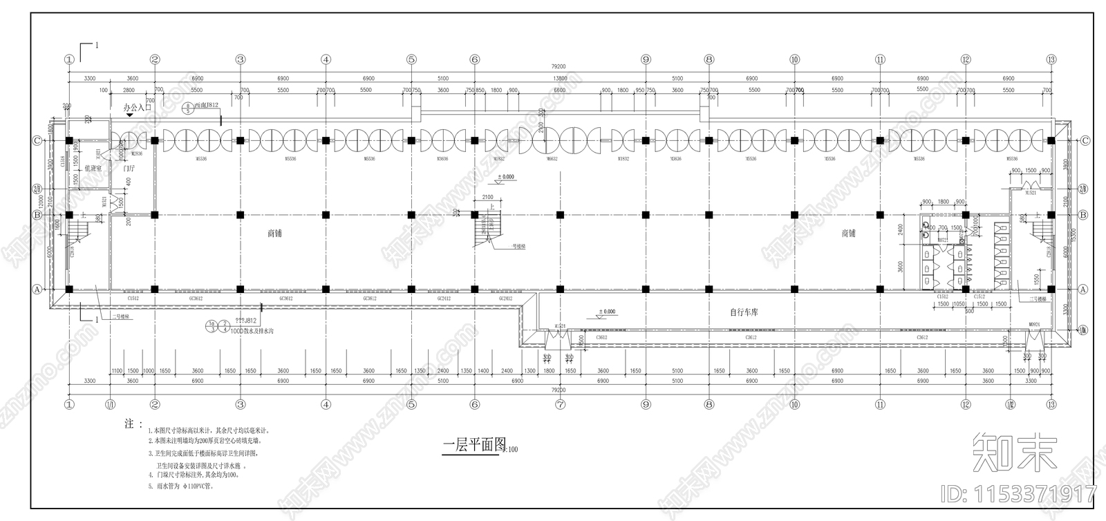 小区住宅cad施工图下载【ID:1153371917】