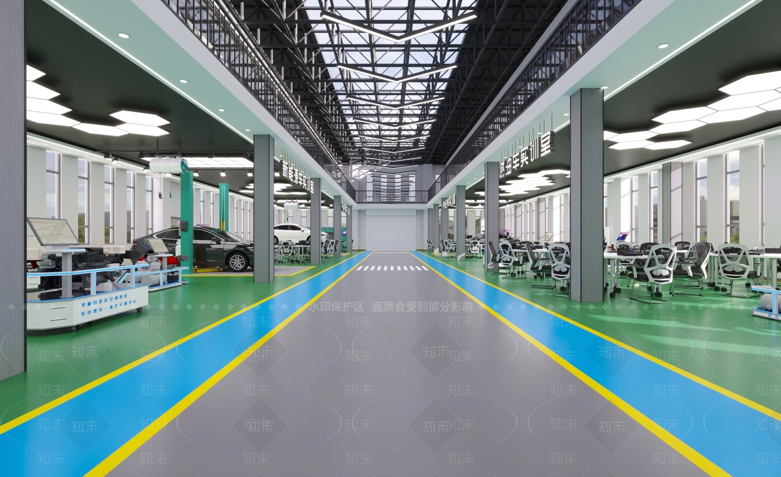 现代汽修店3D模型下载【ID:1153373808】