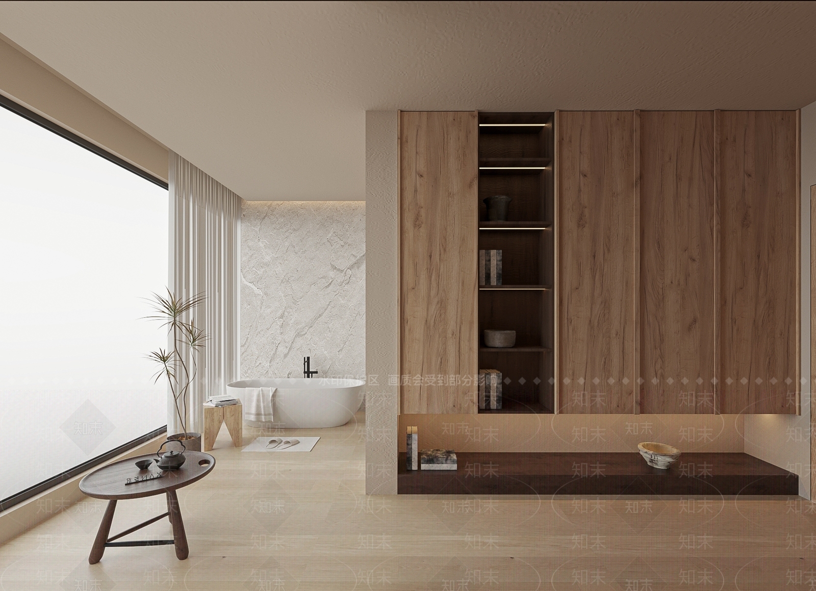 侘寂酒店客房SU模型下载【ID:1153381208】