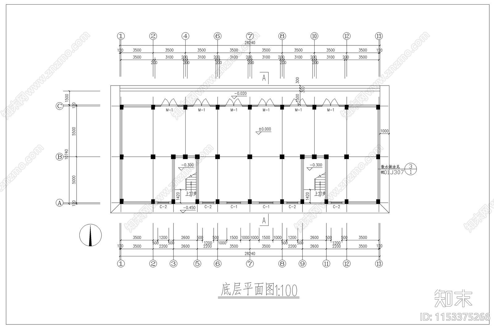 界南河拆迁安置住宅楼结构建筑cad施工图下载【ID:1153375266】