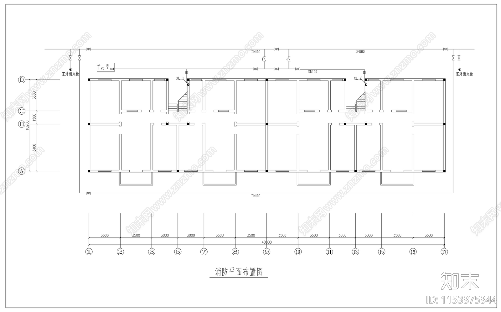 拆迁安置住宅楼给排水cad施工图下载【ID:1153375344】