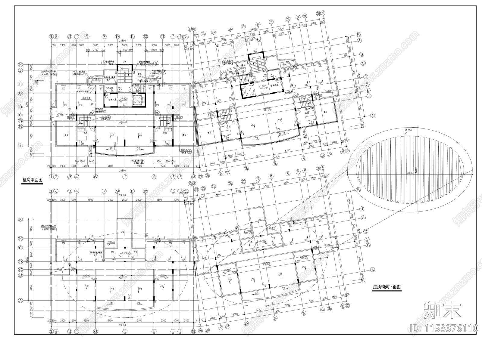 某高校小高层住宅cad施工图下载【ID:1153376110】