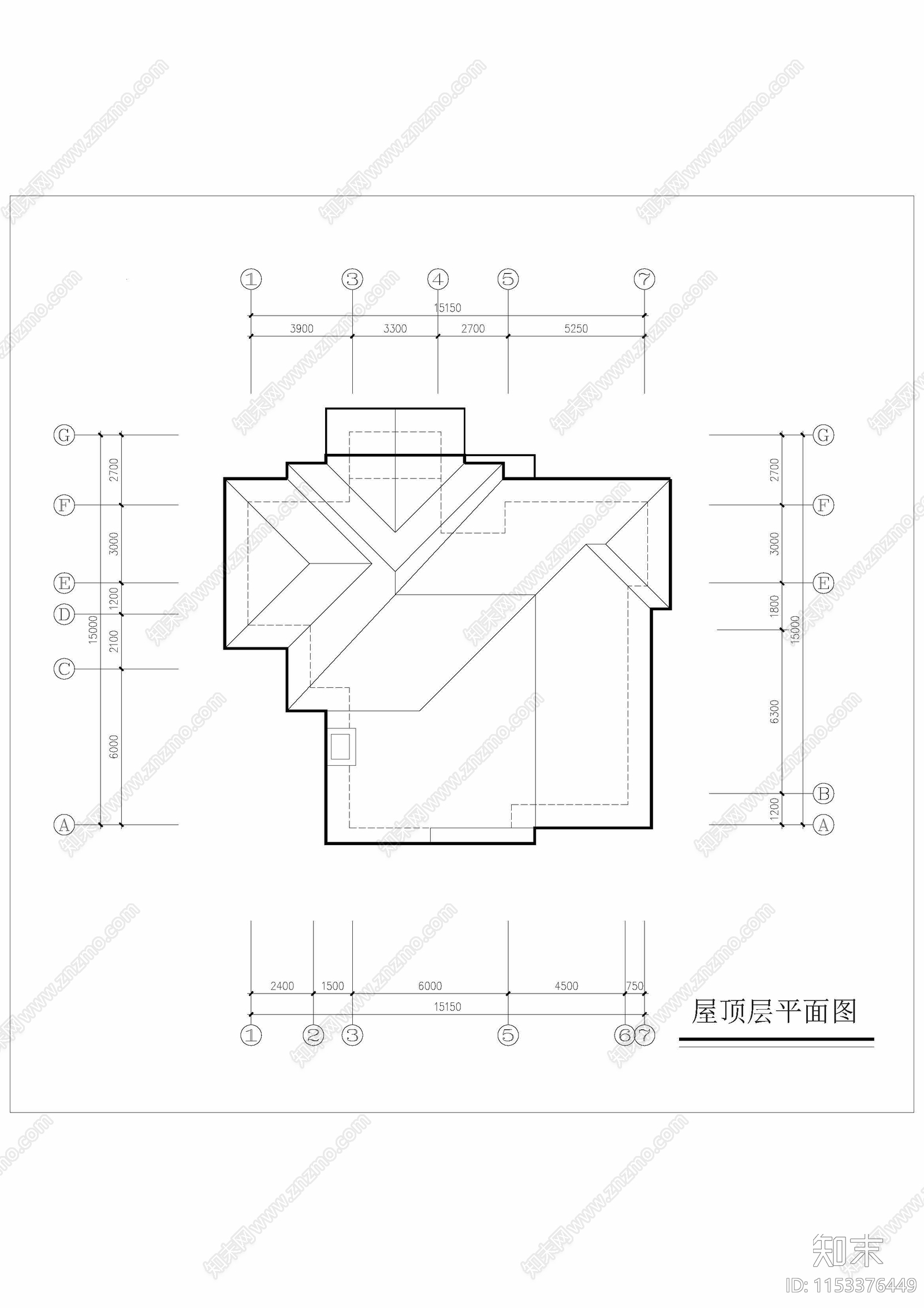 北欧风别墅设计图cad施工图下载【ID:1153376449】