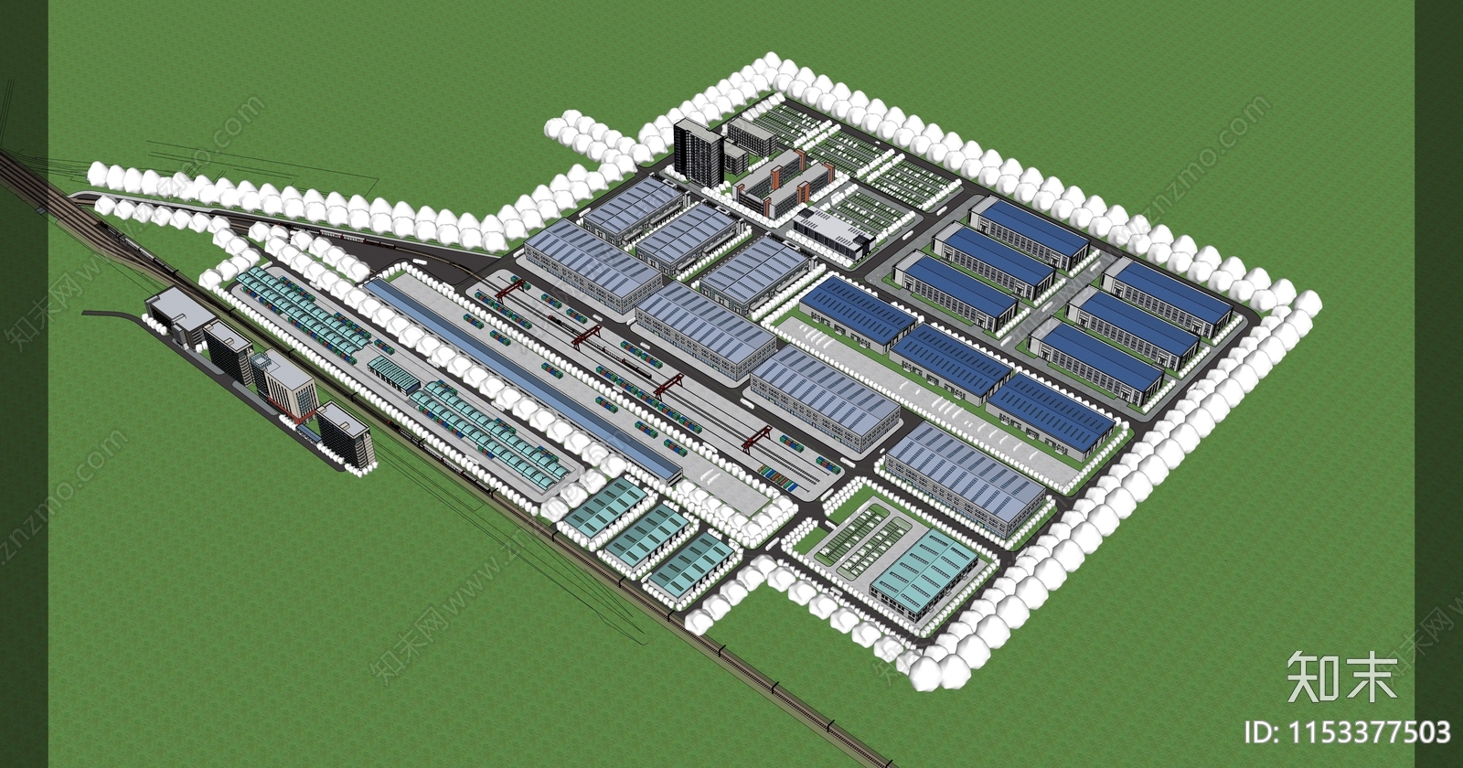 现代厂房SU模型下载【ID:1153377503】